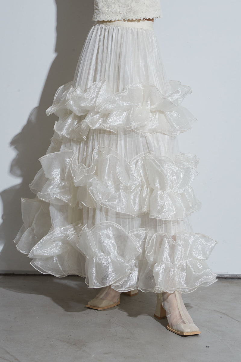 ANDREA & Co. フリルティアードプリーツスカート フリルティアードプリーツスカート – ANDREA&Co.
