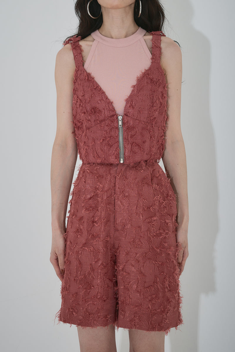 ジャガードフリンジビスチェ AUBREY】フリンジジャガードZIPデザインビスチェ – ANDREA&Co.