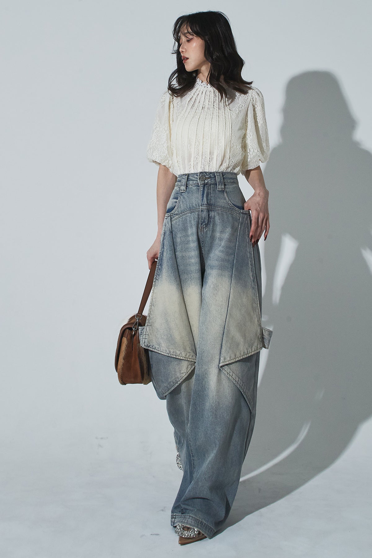 ANDREA&Co アートカットワイドデニム ANDREA&Co アートカットワイドデニム ANDREA&Co アートカットワイド