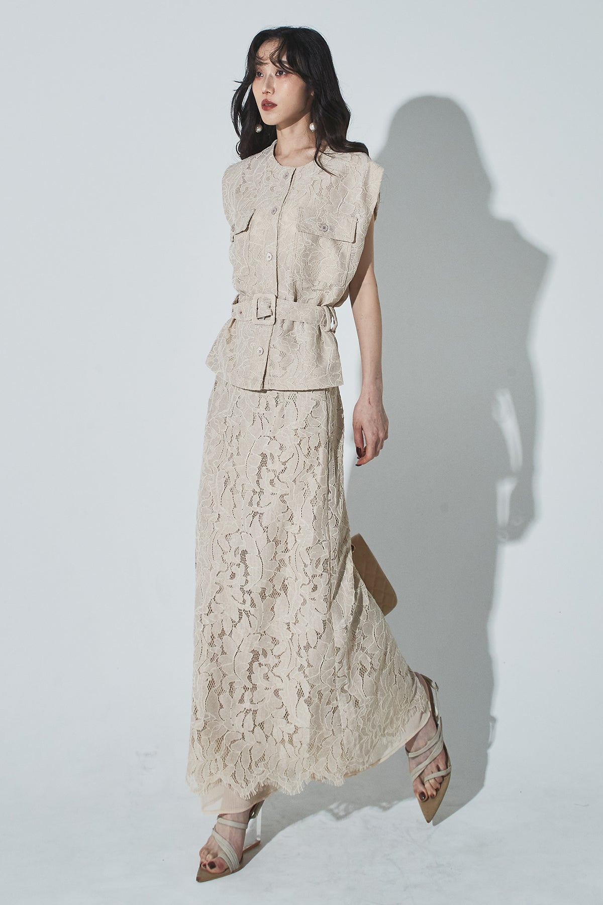 andrea&co セットアップ レースロングワンピース レースパンツ ベルテッドレースセットアップ – ANDREA&Co.