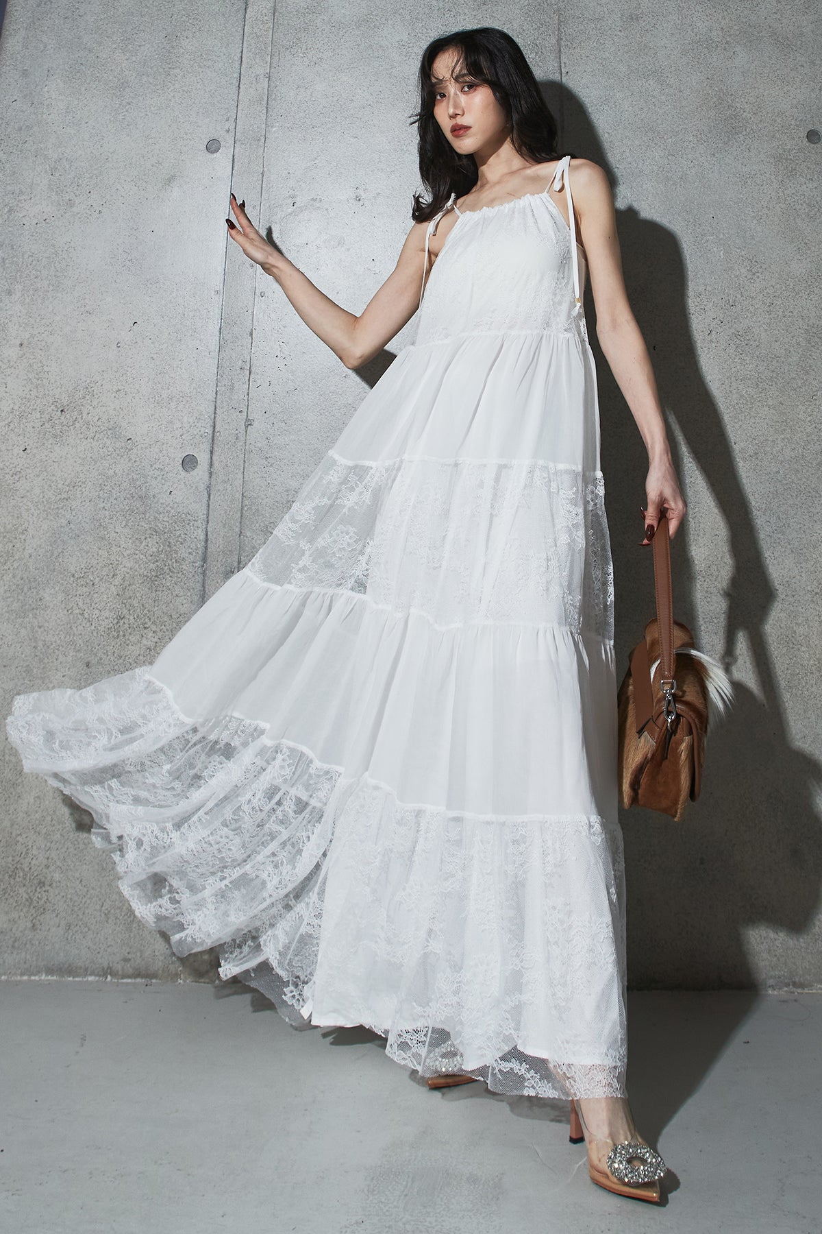 ANDREA&Co. キャミソール ワンピース コードレース ドレス ホワイト レースキャミワンピース – ANDREA&Co.