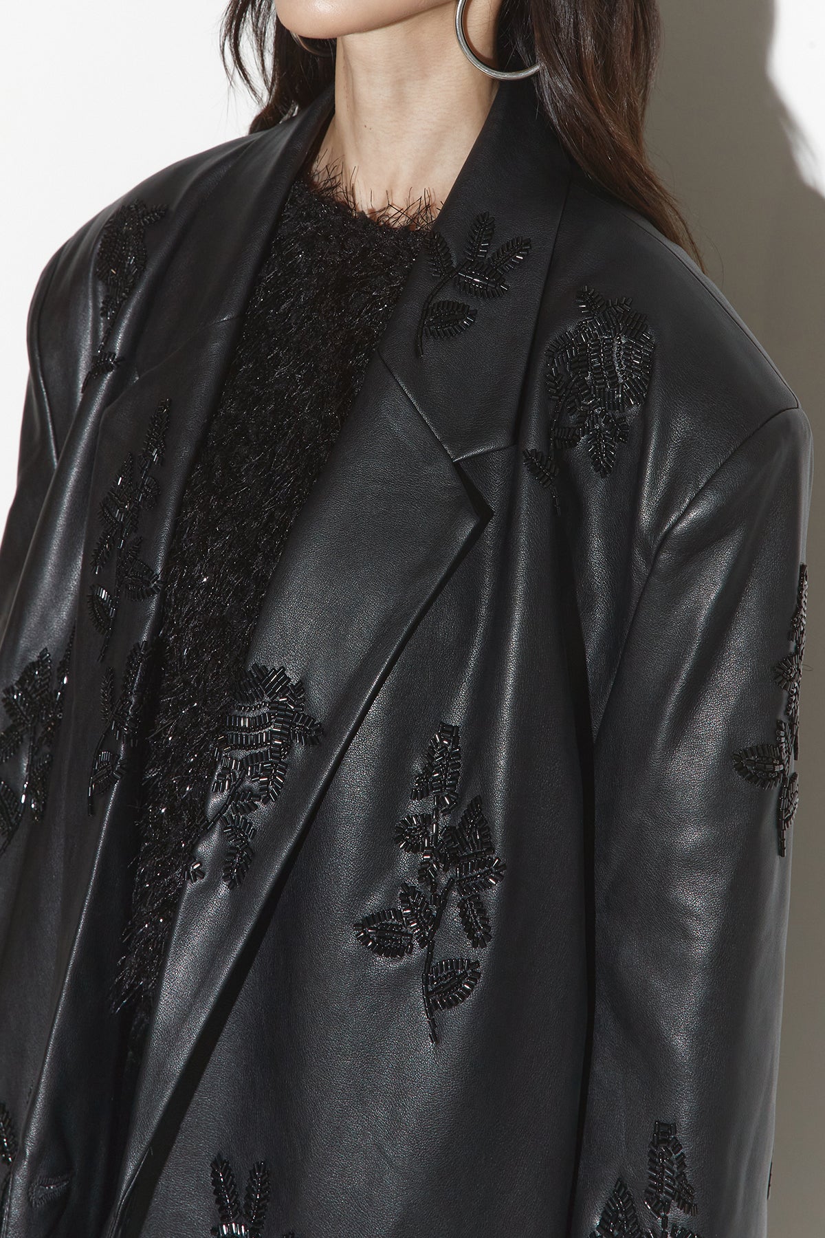 SET】レザービーズエンブロイダリージャケット+ウエストコードベロア