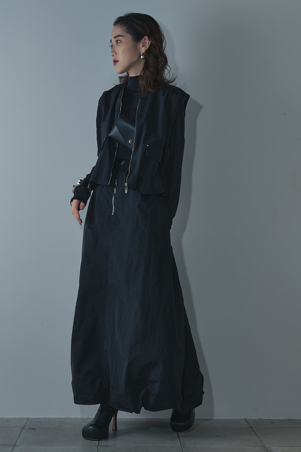 GYDA backロング ショートダウンコート（ブラック