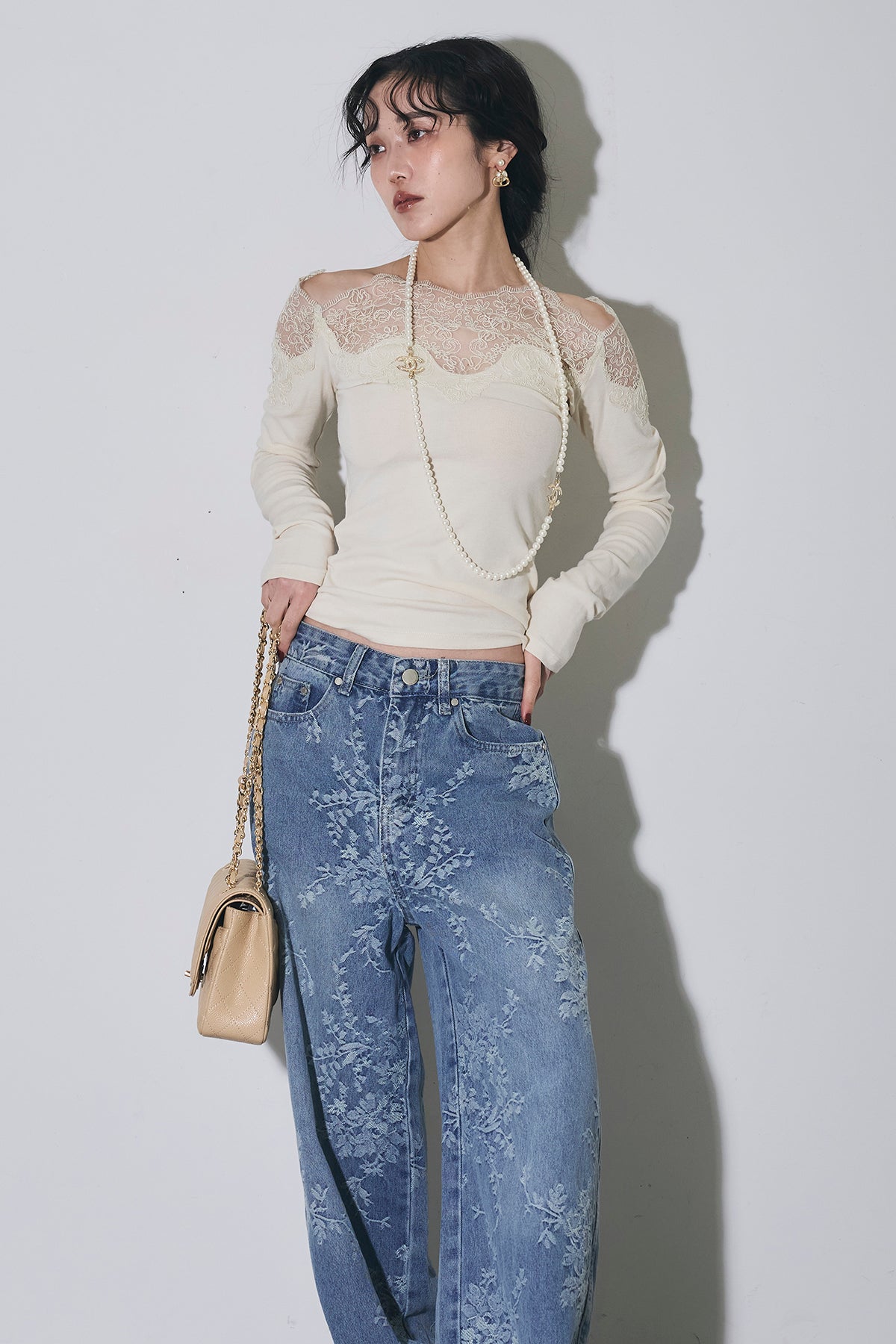 レースオフショルニット　andrea&co. レースオフショルニット – ANDREA&Co.