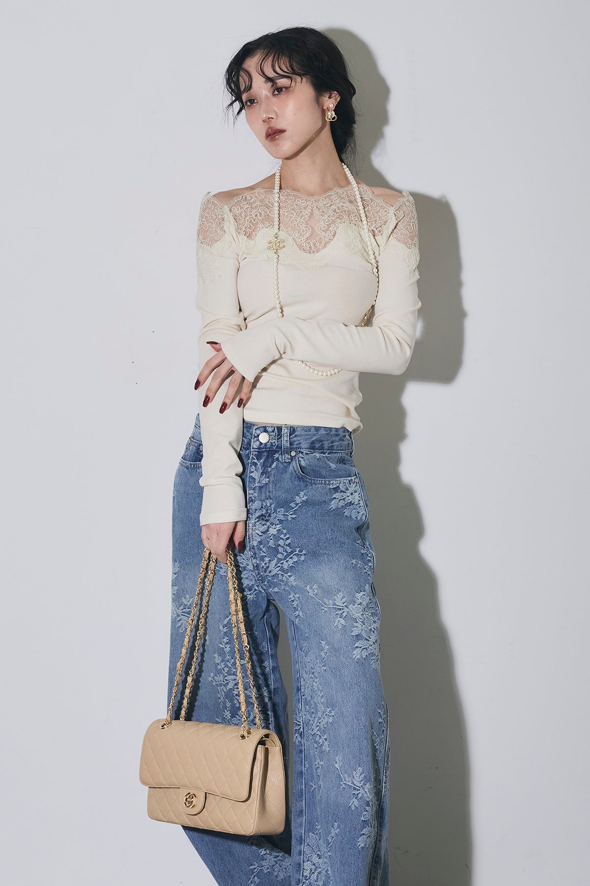 レースオフショルニット　andrea&co. レースオフショルニット – ANDREA&Co.