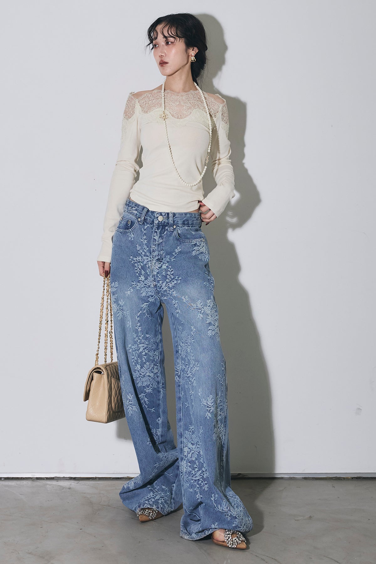 レースオフショルニット　andrea&co. レースオフショルニット – ANDREA&Co.