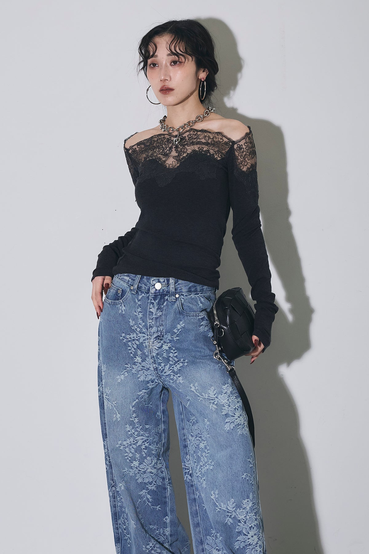 レースオフショルニット　andrea&co. レースオフショルニット – ANDREA&Co.