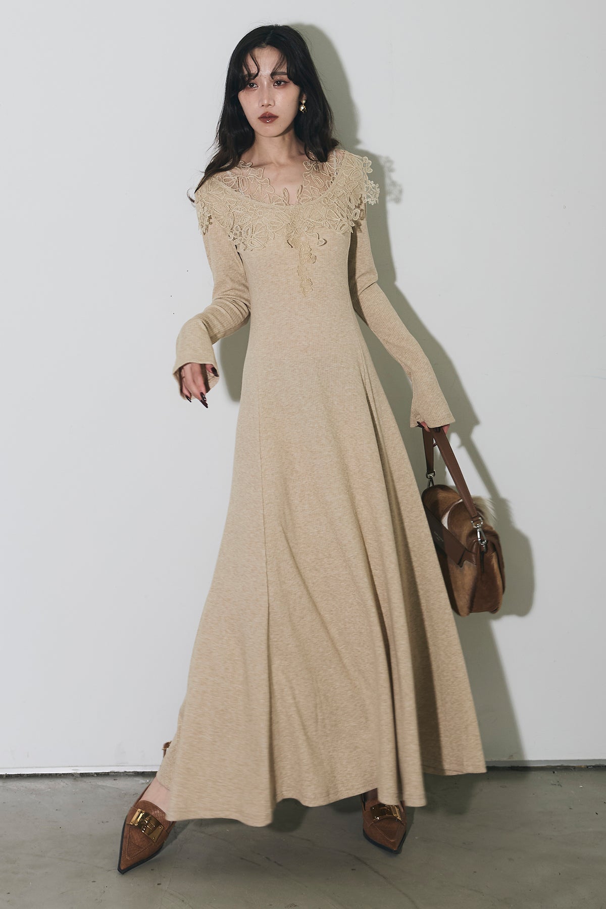 andrea & co. レースカラーニットワンピース レースカラーニットワンピース – ANDREA&Co.