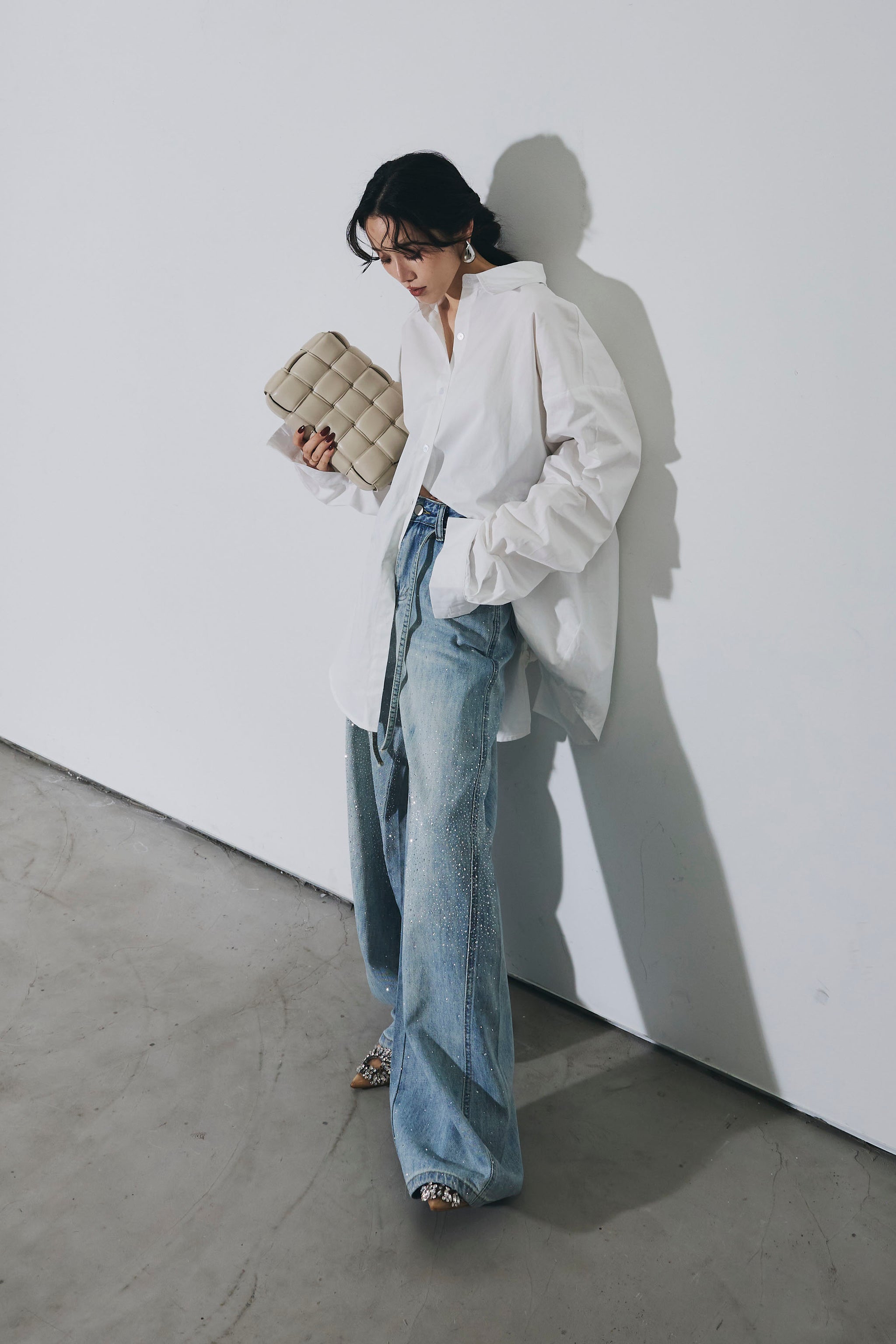 新品未使用/ANDREA&Coアンドレアアンドコー/ラインストーンデニム　完売品 ラインストーンデニムワイドパンツ – ANDREA&Co.