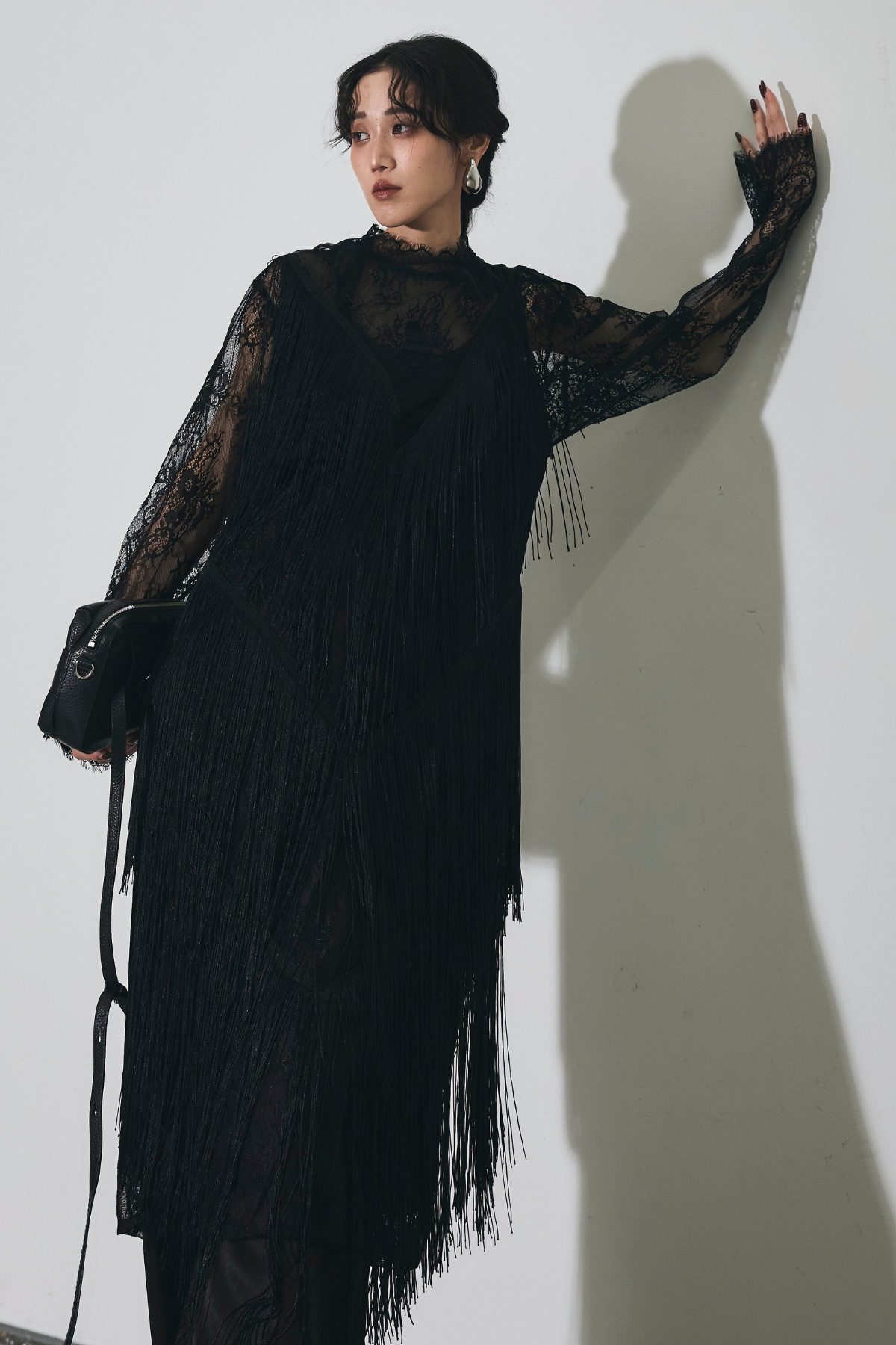 ベロアレイヤード風ワンピース　ANDREA&Co ベロアレイヤード風ワンピース ANDREA&Co ベロアレイヤード風