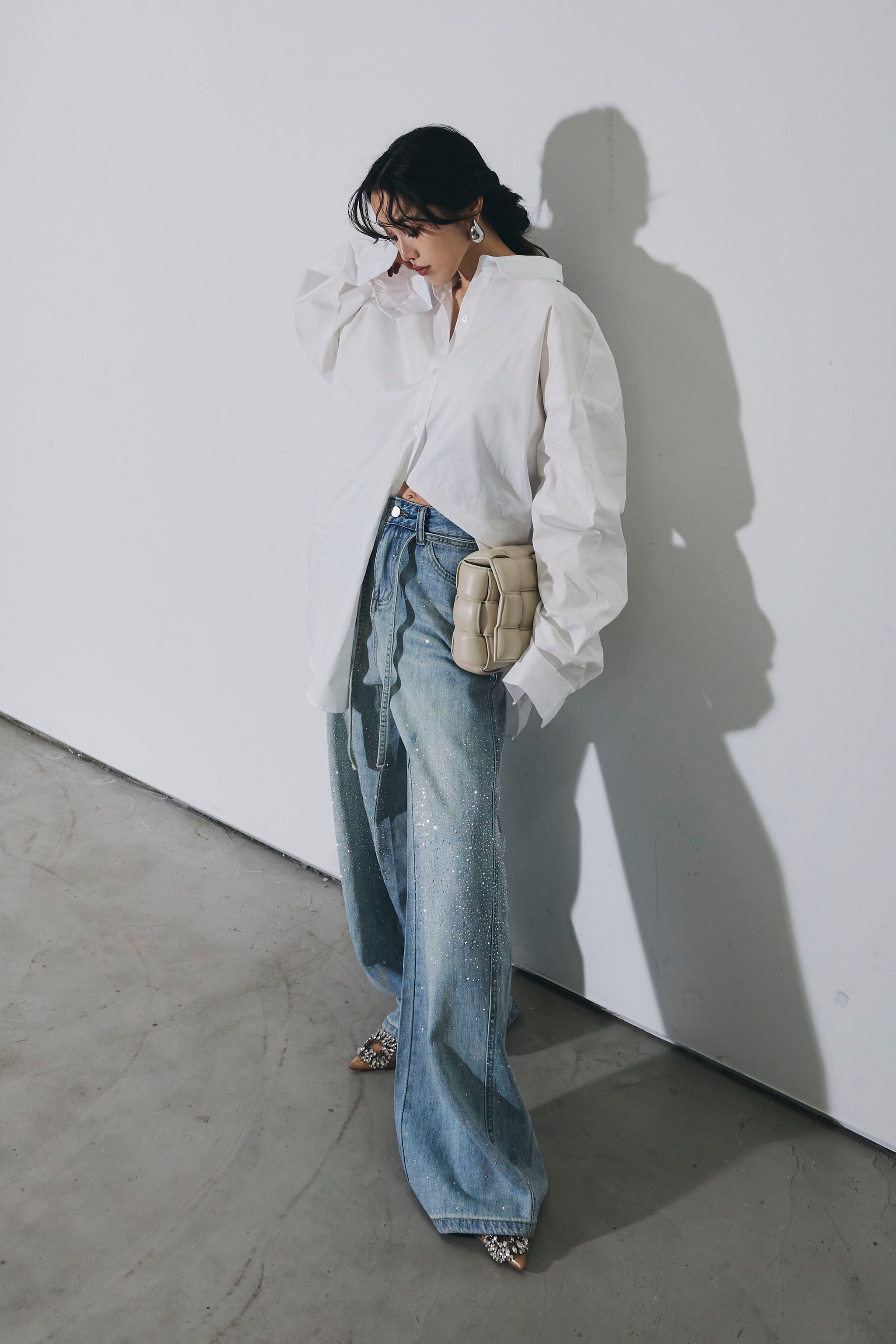 新品未使用/ANDREA&Coアンドレアアンドコー/ラインストーンデニム　完売品 ラインストーンデニムワイドパンツ – ANDREA&Co.