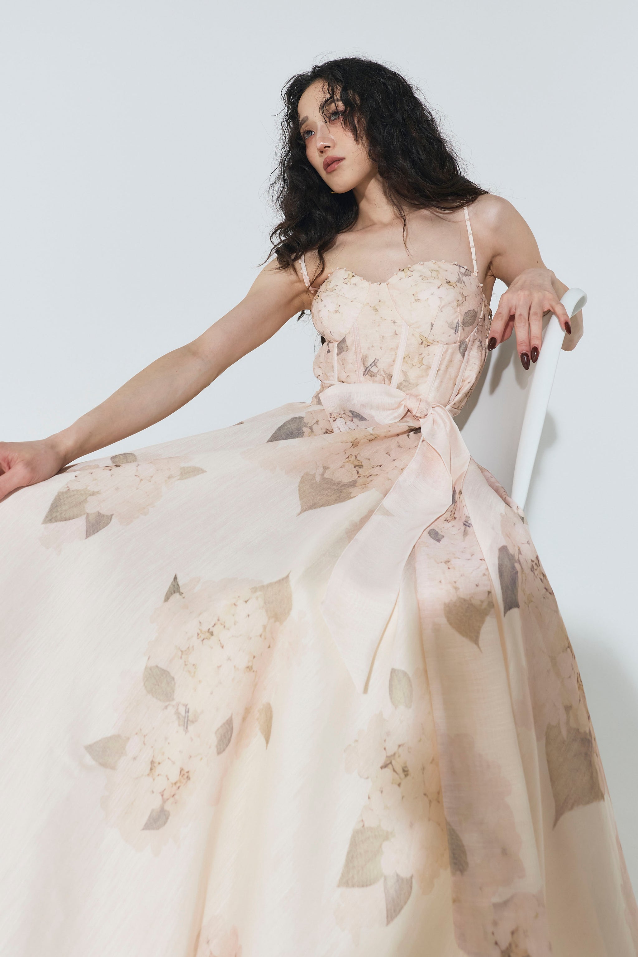 【美品】ANDREA&Co. 紫陽花柄 シアーフラワーキャミワンピース　完売品 シアーフラワーリボンキャミワンピース – ANDREA&Co.
