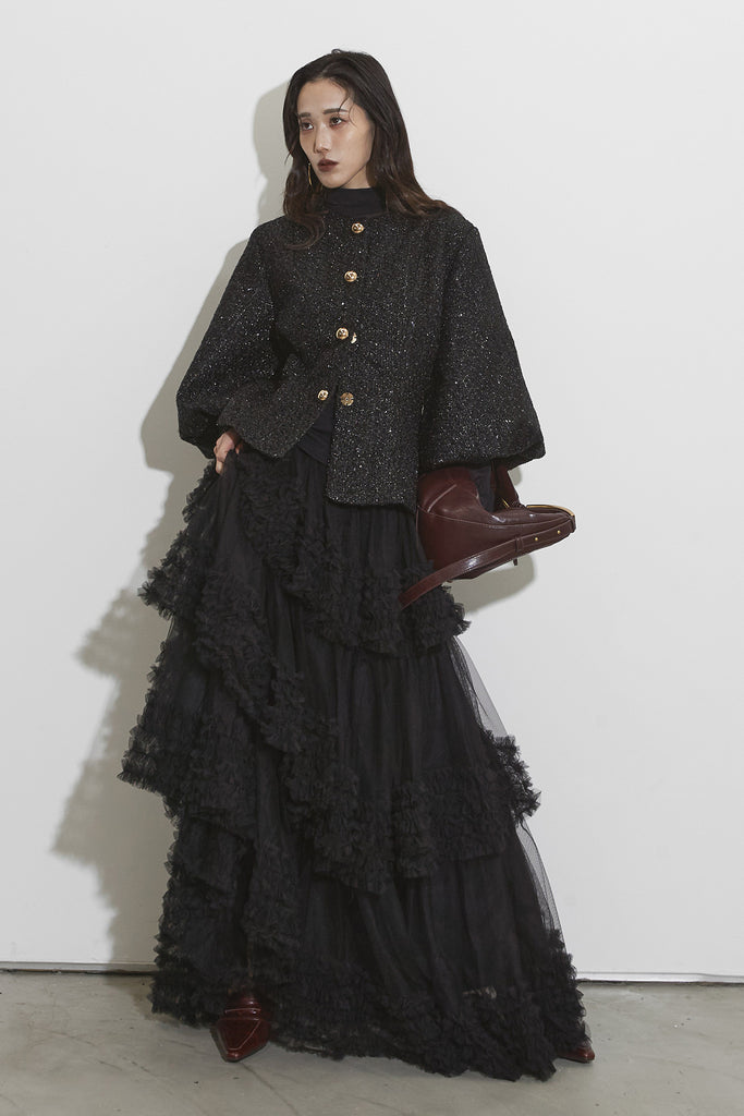 ANDREA&Co. ビスチェニットトップス ボリュームフリルチュール