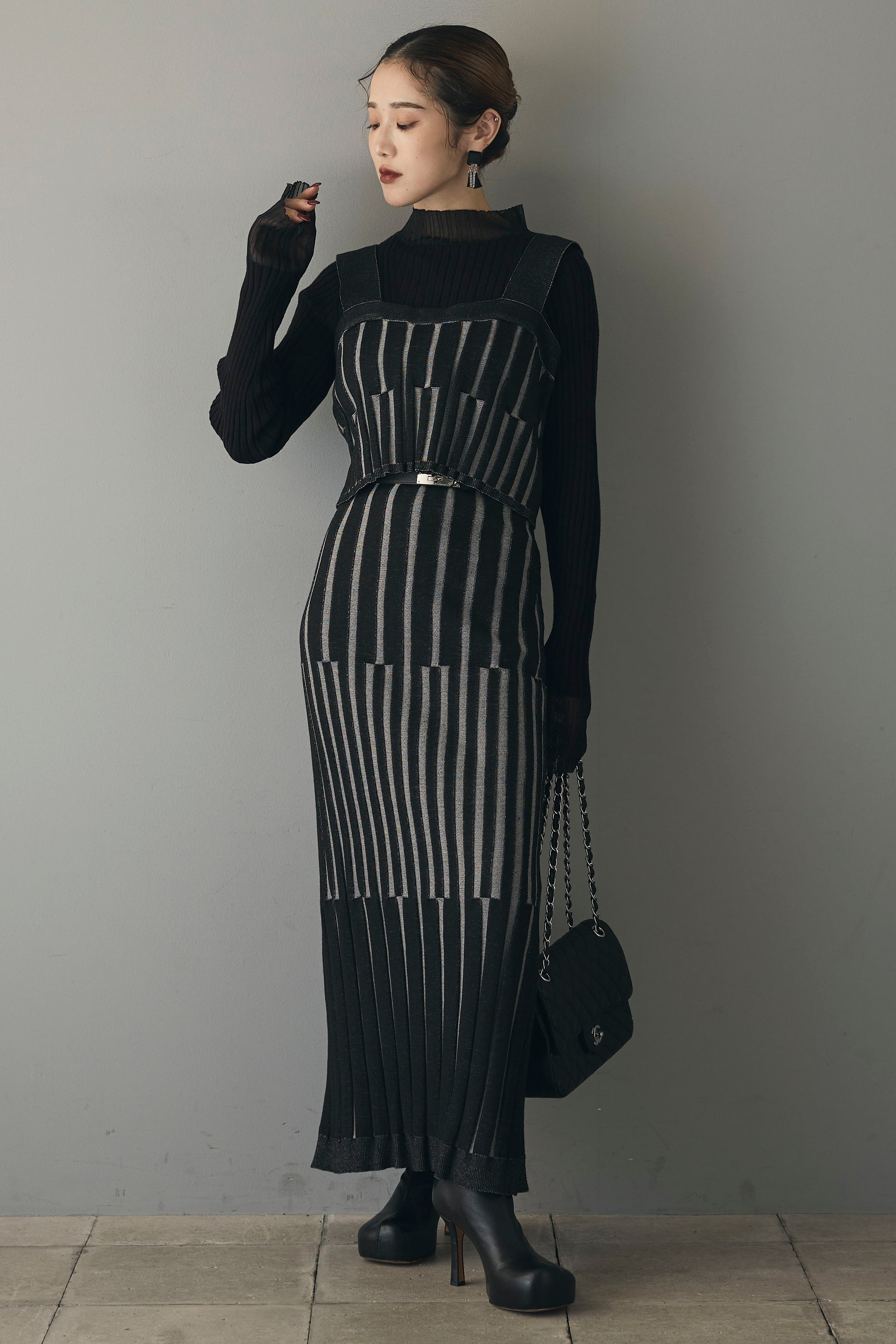 ワンピース ANDREA&Co. PATCHWORK KNIT DRESS ANDREA&Co. PATCHWORK KNIT DRESS