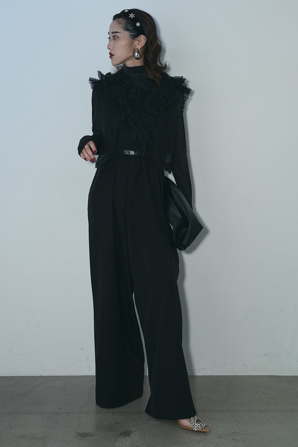 AUBREY/SET】ラメシアーインナー+チュールレイヤード