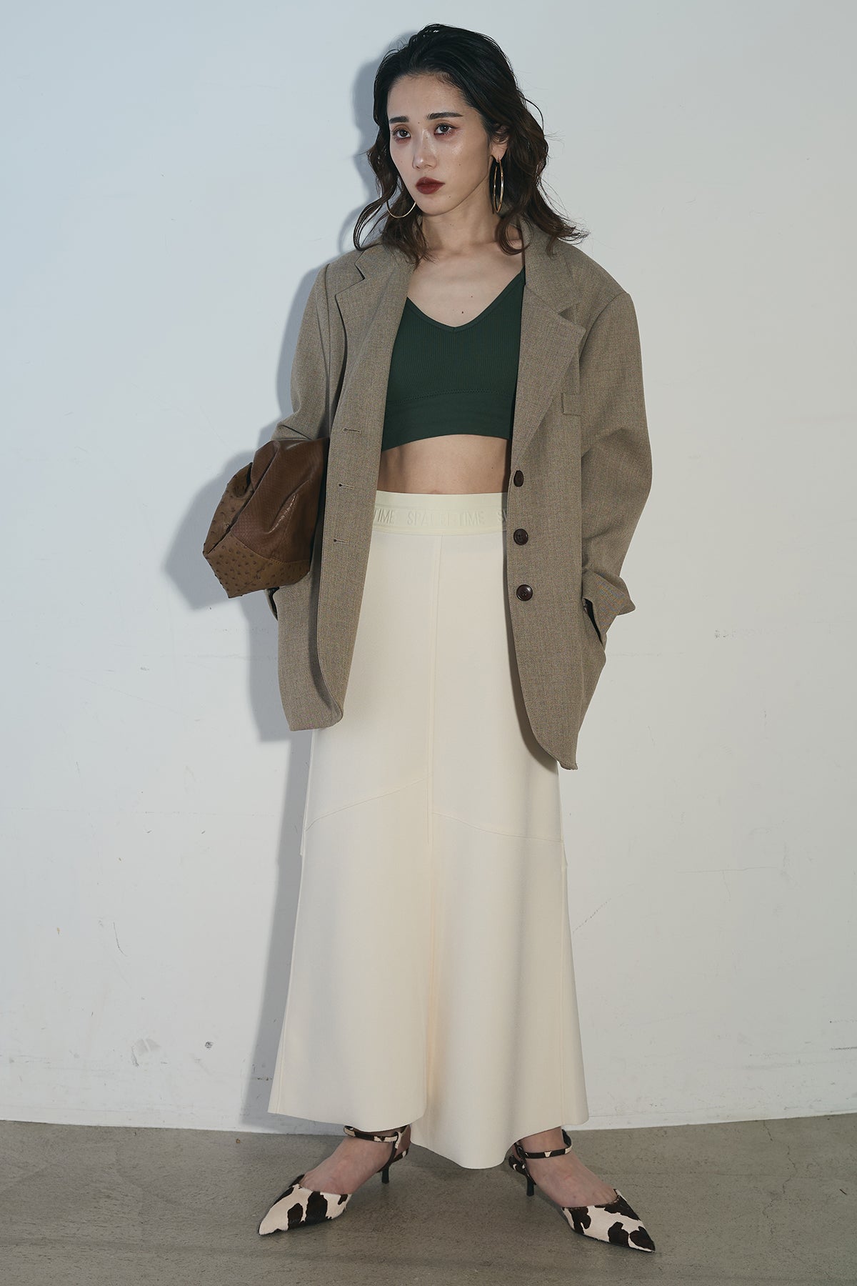 ANDREA&co. 【AUBREY】ニットトップス+チュールスカート SET】ビスチェニットトップス+ボリュームフリルチュールスカート