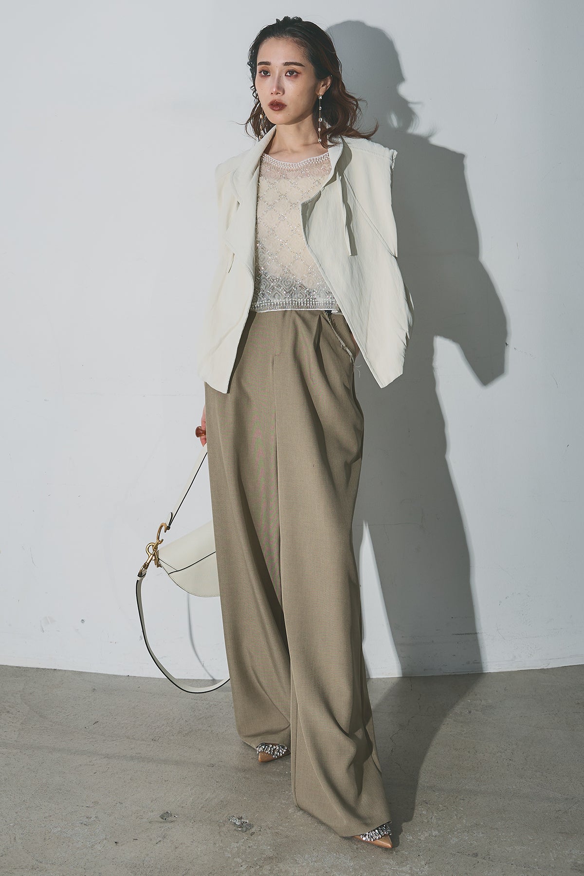 Andrea &coフェイクファーライダースベスト+スパンコールスカート new