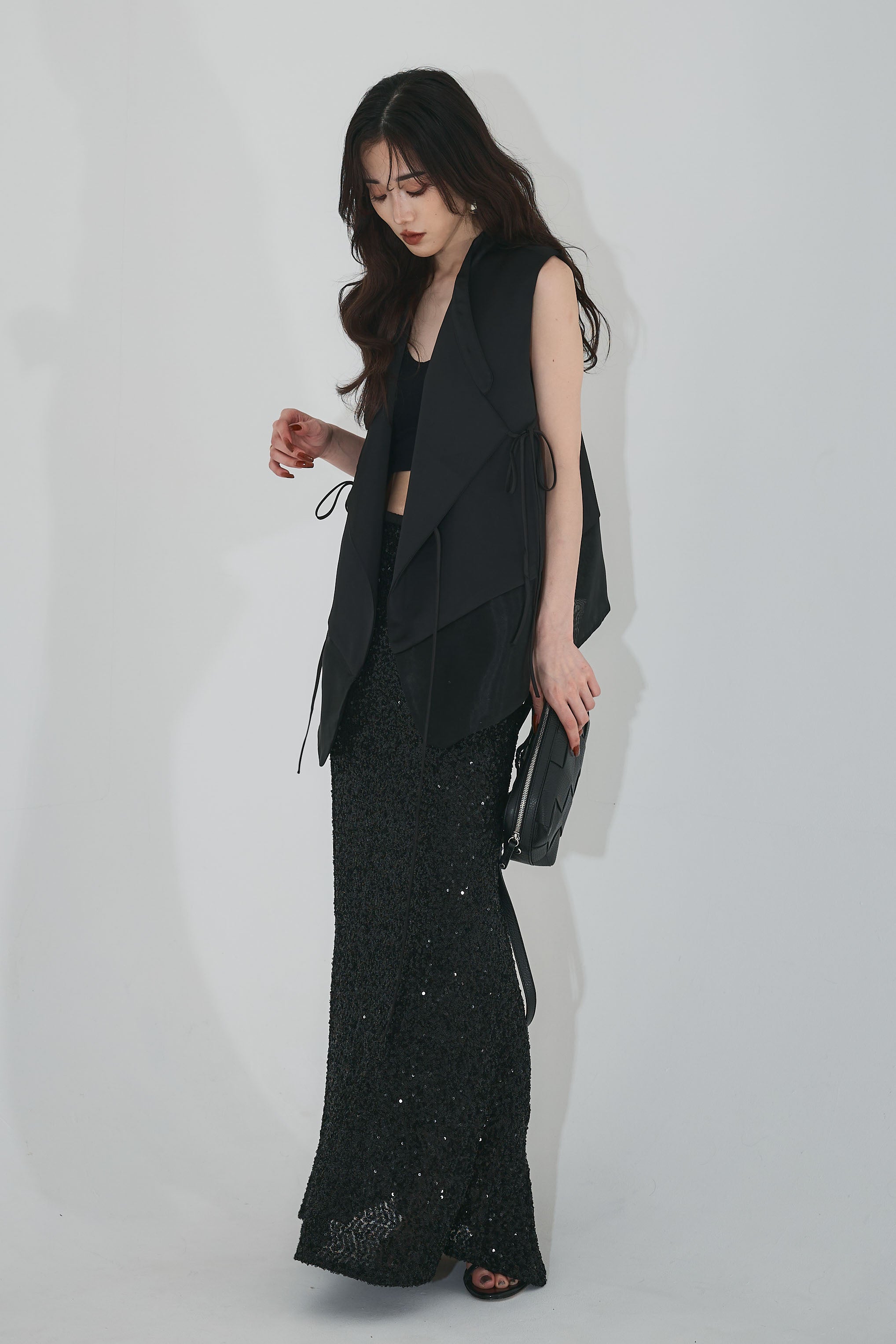 【AUBREY】ANDREA&Co. 新品タグ　異素材MIXテックベスト　ジレ AUBREY】ANDREA&Co. 新品タグ 異素材MIXテックベスト ジレ