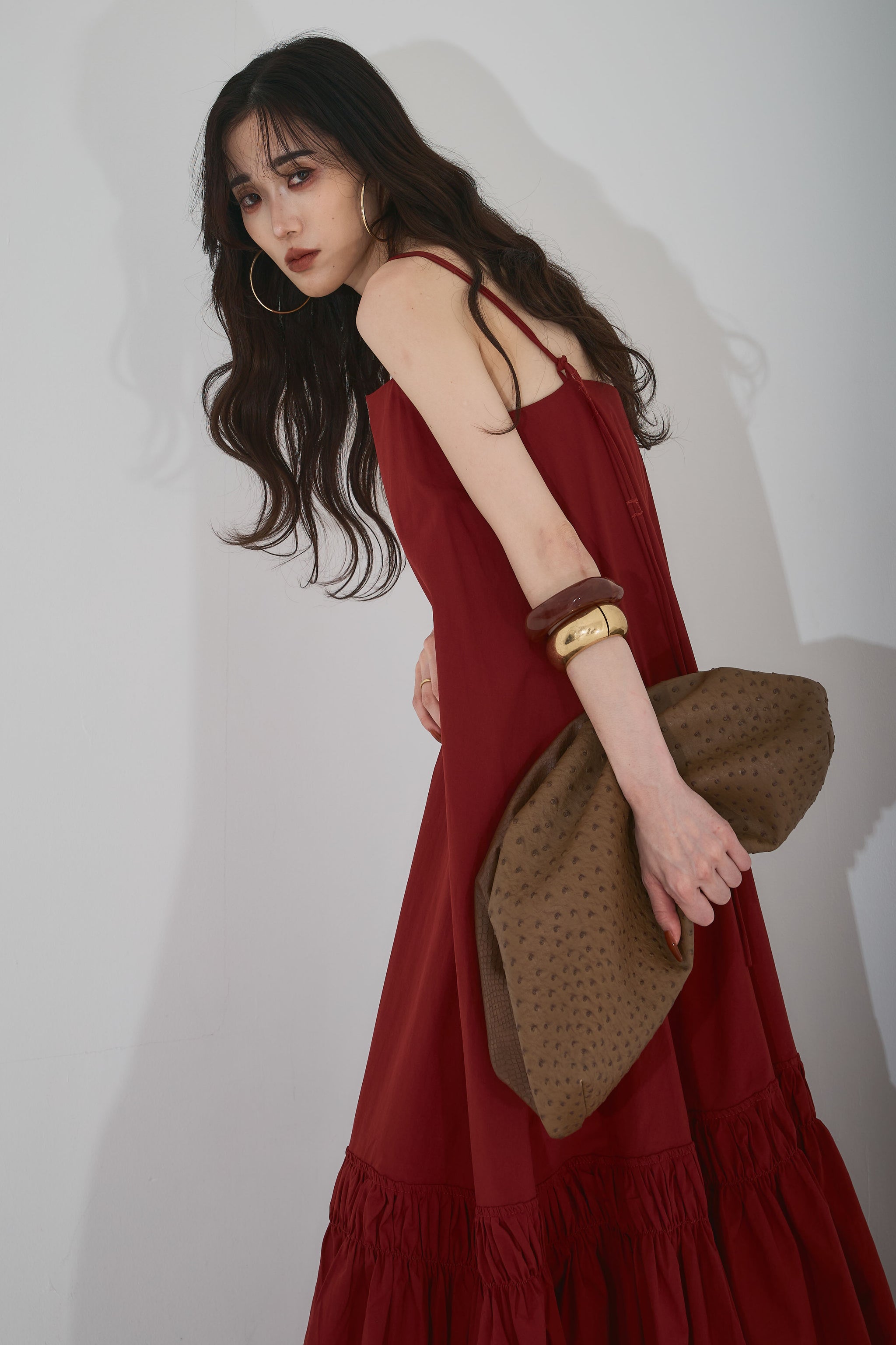 GLAMOROUS JANE キャミワンピ セール】レース切替クロップド丈デニムキャミワンピース