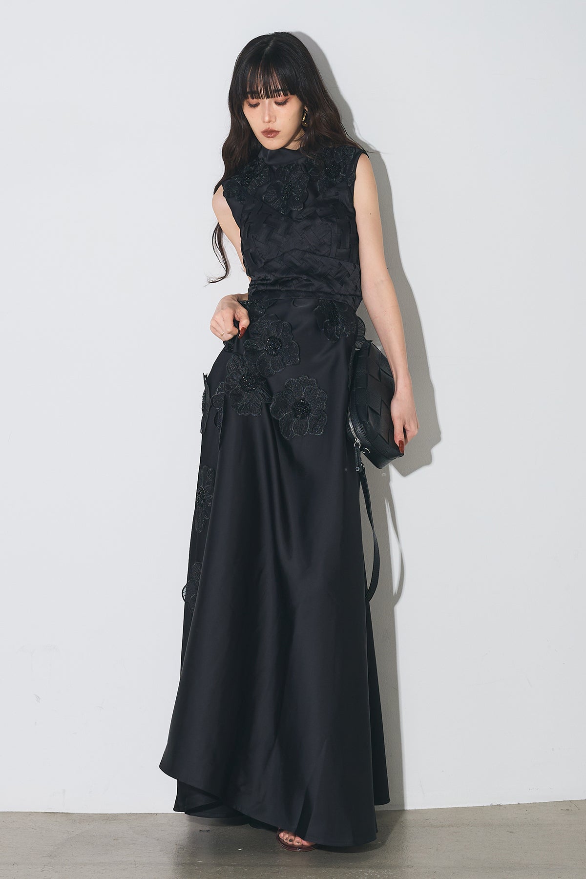 【Maison Close】新作★Le Vestiaire★サテン調ドレス AUBREY/SET】ブレイドサテンコルセット+フラワーデザインマット
