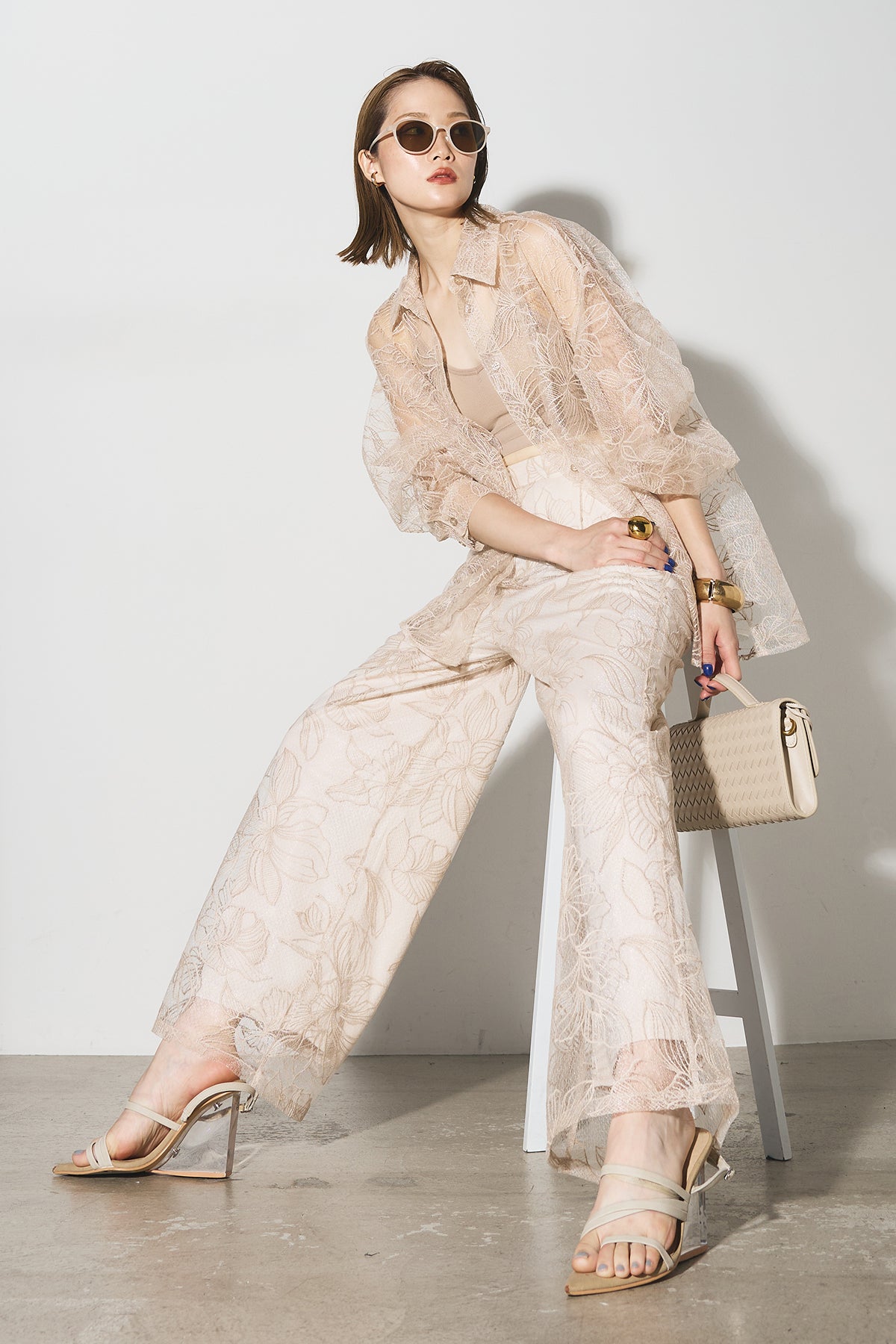 ANDREA AUBREY アシメジャガードデザインジレ ANDREA AUBREY アシメジャガードデザインジレ トップス