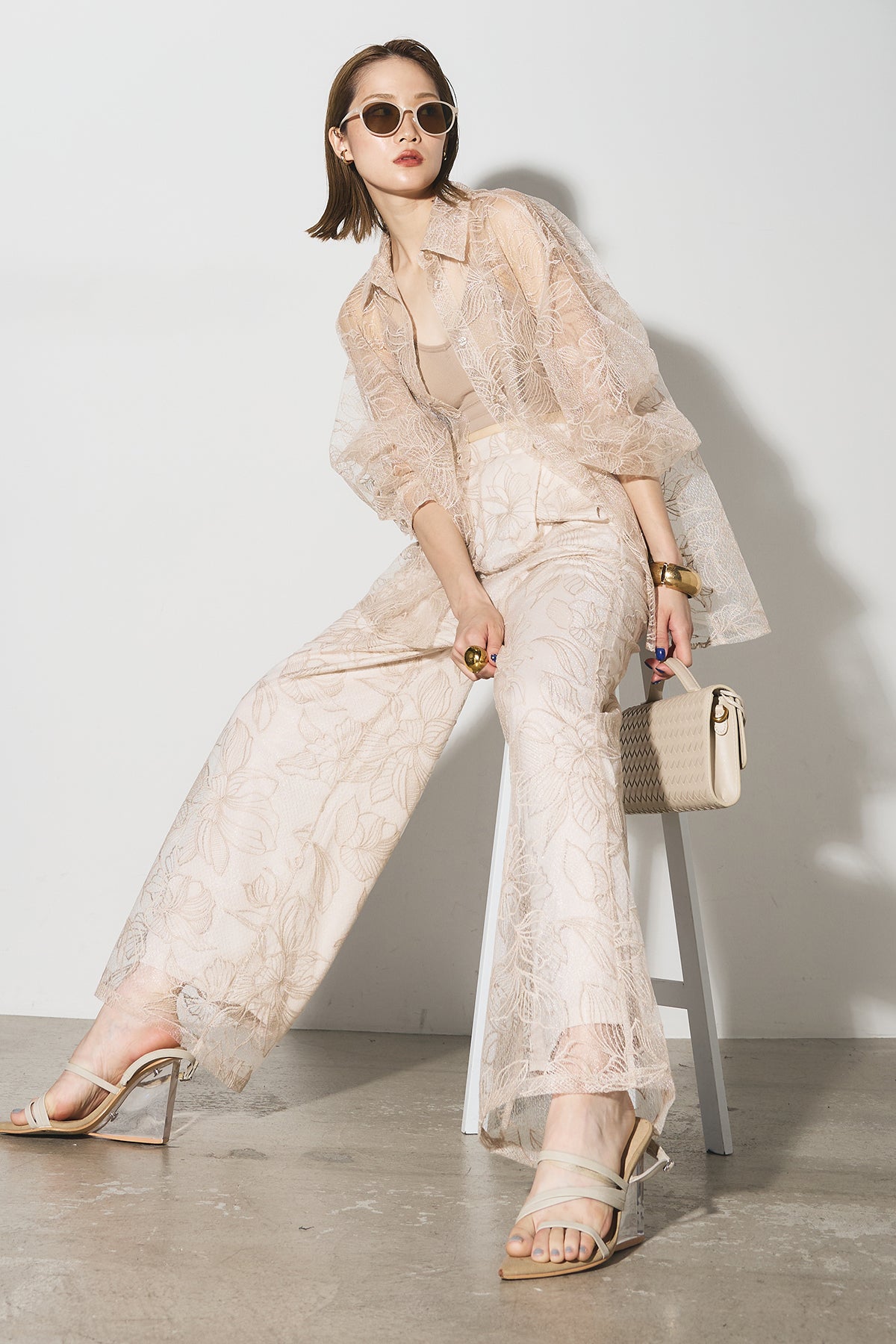 ANDREA&Co レースタックワイドパンツ&ベージュノースリーブトップス ANDREA＆Co.（アンドレアアンドコー）オフィシャル通販サイト
