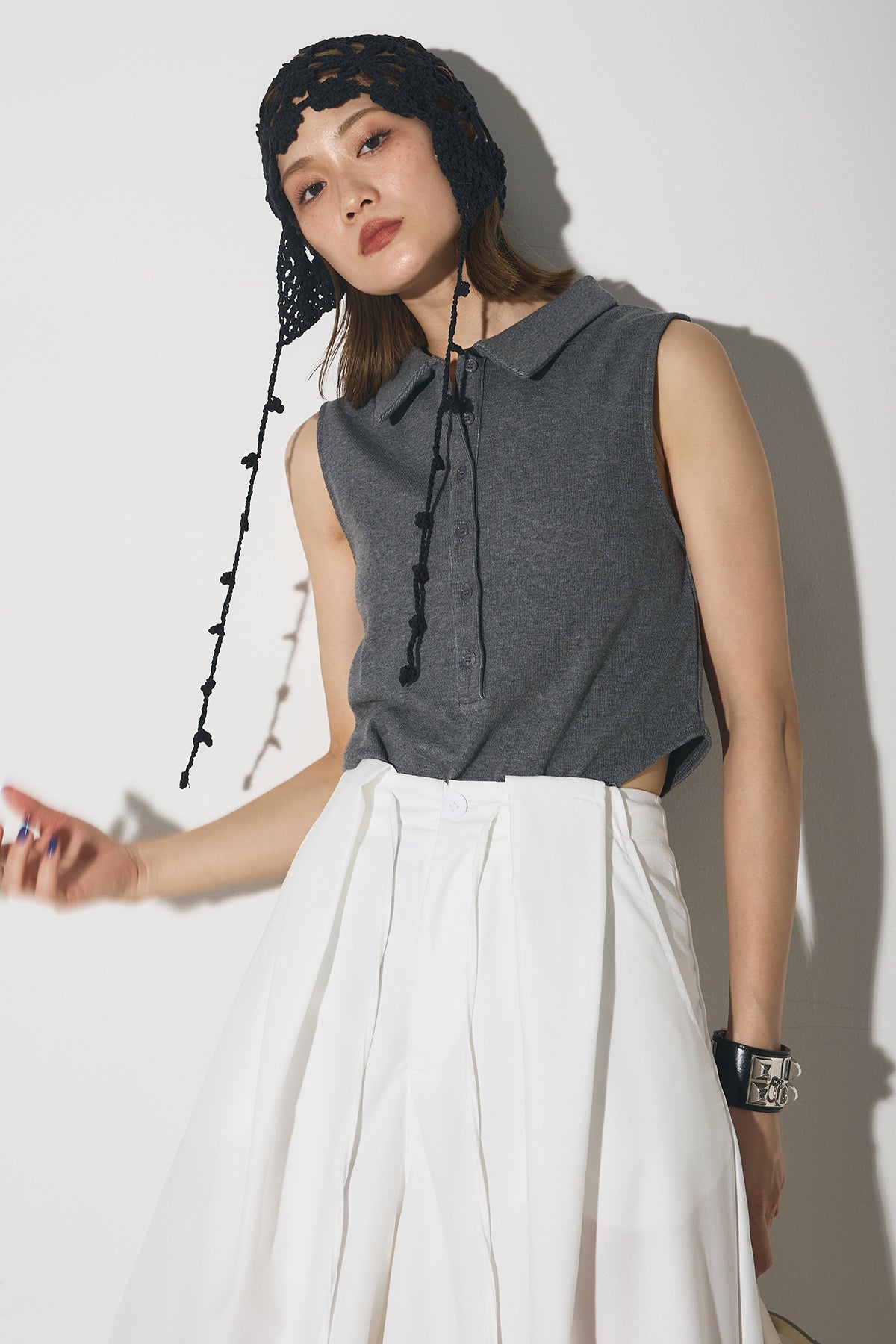 USK　◆タグ付き未使用・傷あり◆ナダル着用スリーブレス・パンツ 福助 満足 ショーツ レディース 綿 やや深履き フロントレース M