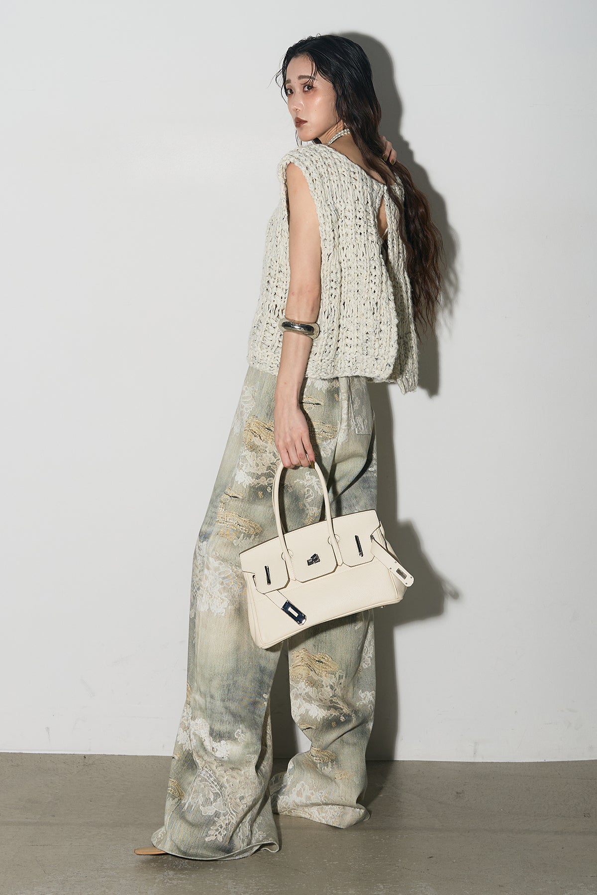 SET】MIXニットトップス+アートウォッシュデニム – ANDREA&Co.