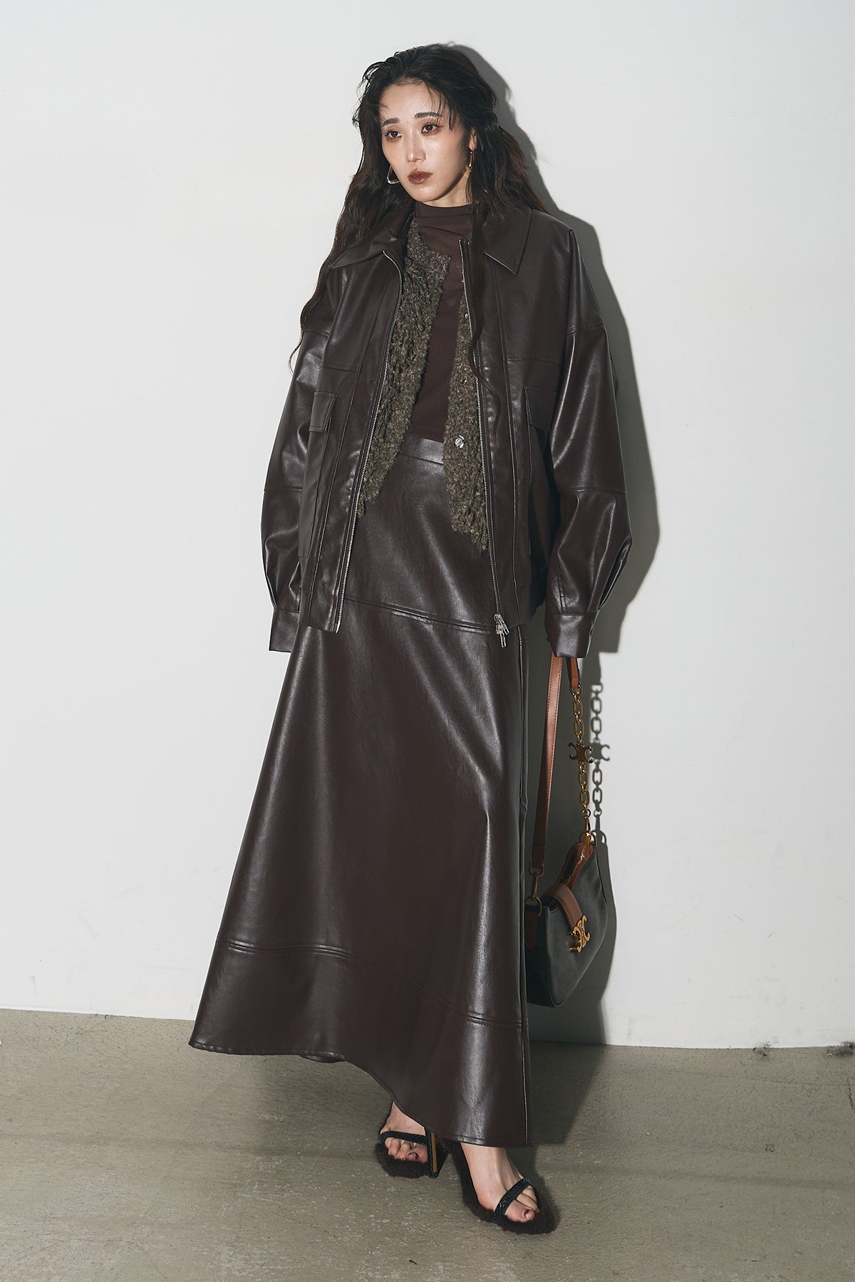 ANDREA &Co AUBREY フェイクレザーオーバージャケット ANDREA &Co AUBREY フェイクレザーオーバージャケット