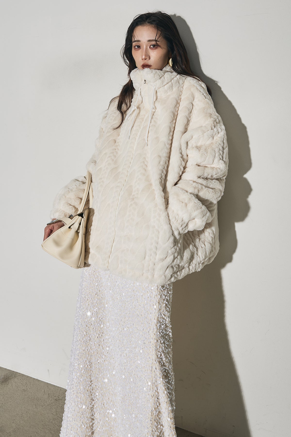 【ANDREA & Co】ツイードファージャケット アンドレアアンドコー ツイードファージャケット新品