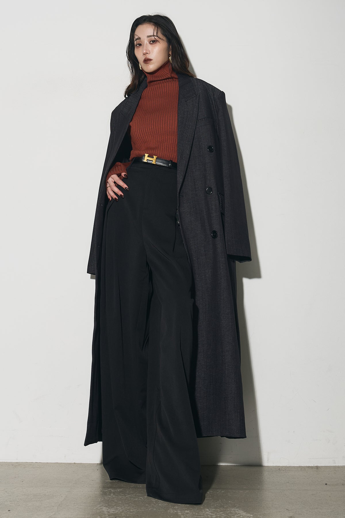 デニムライクダブルブレストコート – ANDREA&Co.