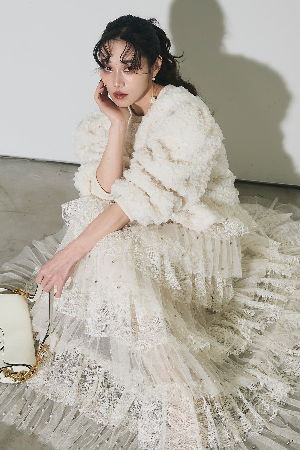 【新品未使用】ANDREA&Co. ビジューレースチュールスカート　ベージュ ビジューレースチュールスカート – ANDREA&Co.