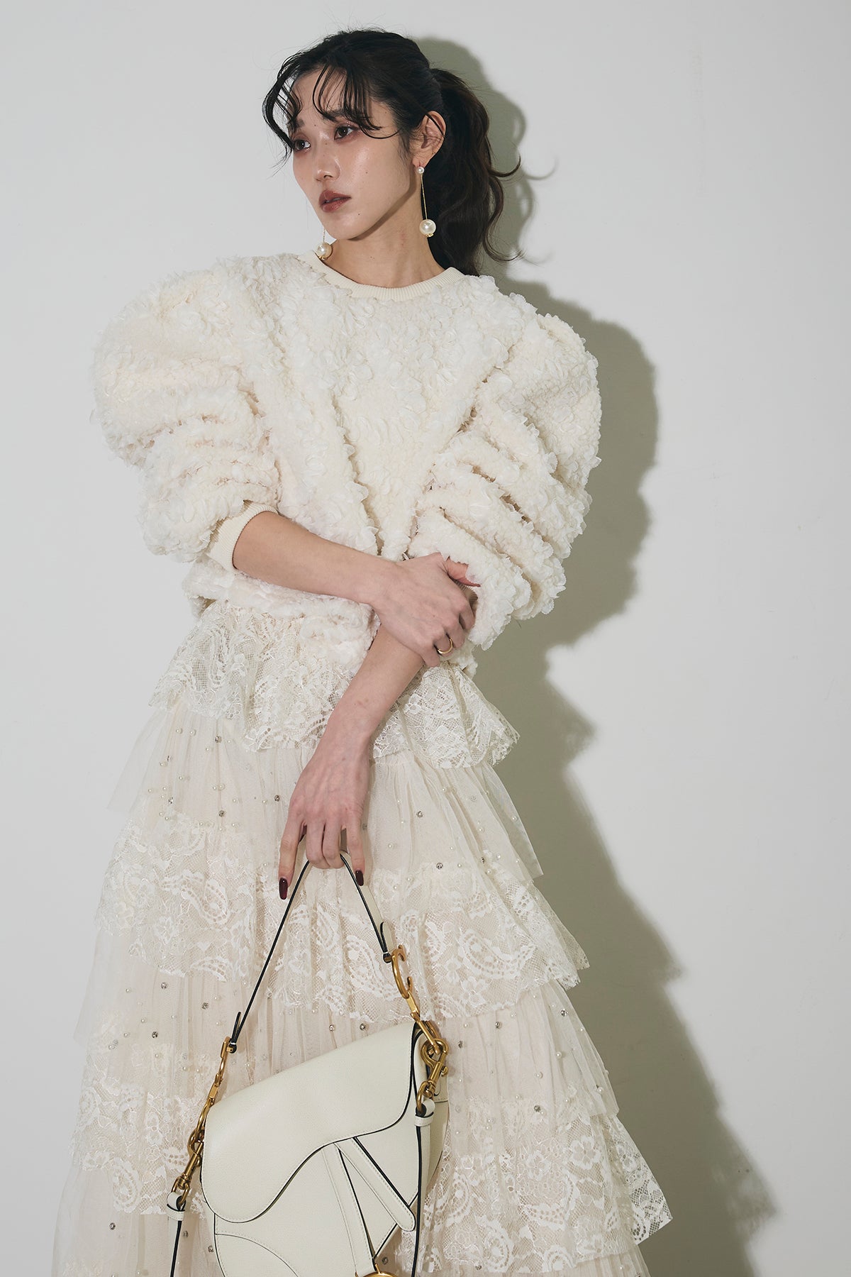【新品タグ付き】ANDREA&Co. ビジューレースチュールスカート　ベージュ ビジューレースチュールスカート – ANDREA&Co.