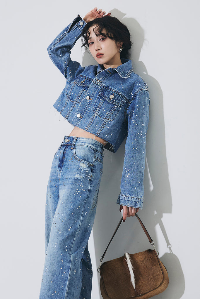 ANDREA＆Co. ラインストーンデニムジャケット SET】ラインストーンデニムジャケット+ラインストーンデニム – ANDREA&Co.
