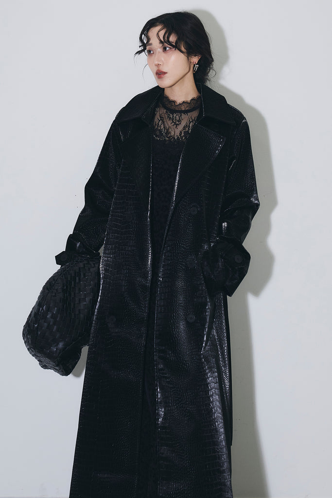 SET】パイピングレースキャミドレス+クロコレザーコート – ANDREA&Co.