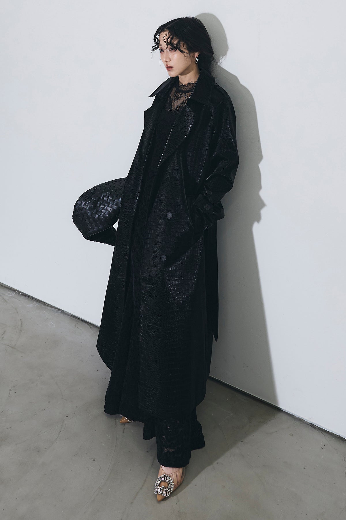 SET】パイピングレースキャミドレス+クロコレザーコート – ANDREA&Co.