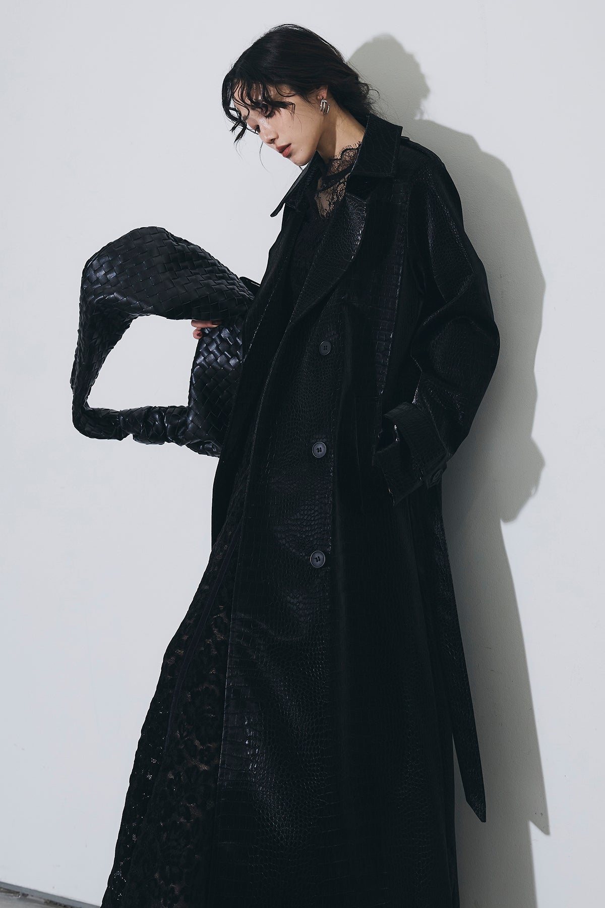 SET】パイピングレースキャミドレス+クロコレザーコート – ANDREA&Co.