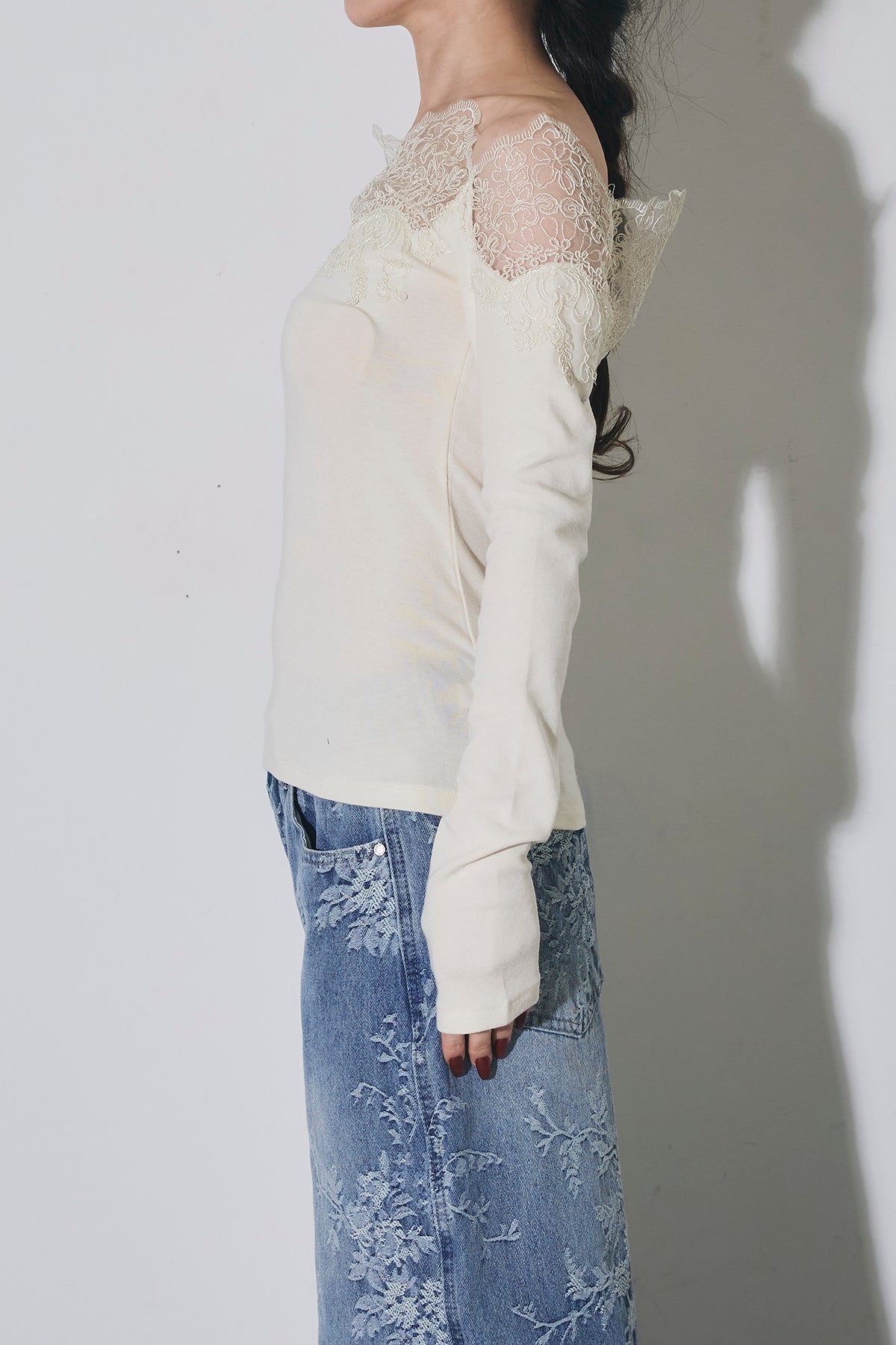 レースオフショルニット　andrea&co. レースオフショルニット – ANDREA&Co.