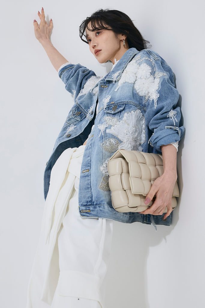 ANDREA&CO AUBREY フラワージャガードデニムジャケット 定価1.5 フラワージャガードデニムジャケット – ANDREA&Co.