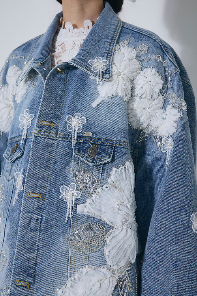 ANDREA &Co. AUBREY フラワージャガードデニムジャケット 新品 フラワージャガードデニムジャケット – ANDREA&Co.