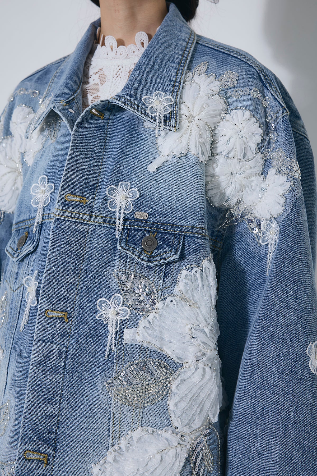 ANDREA&CO AUBREY フラワージャガードデニムジャケット 定価1.5 フラワージャガードデニムジャケット – ANDREA&Co.
