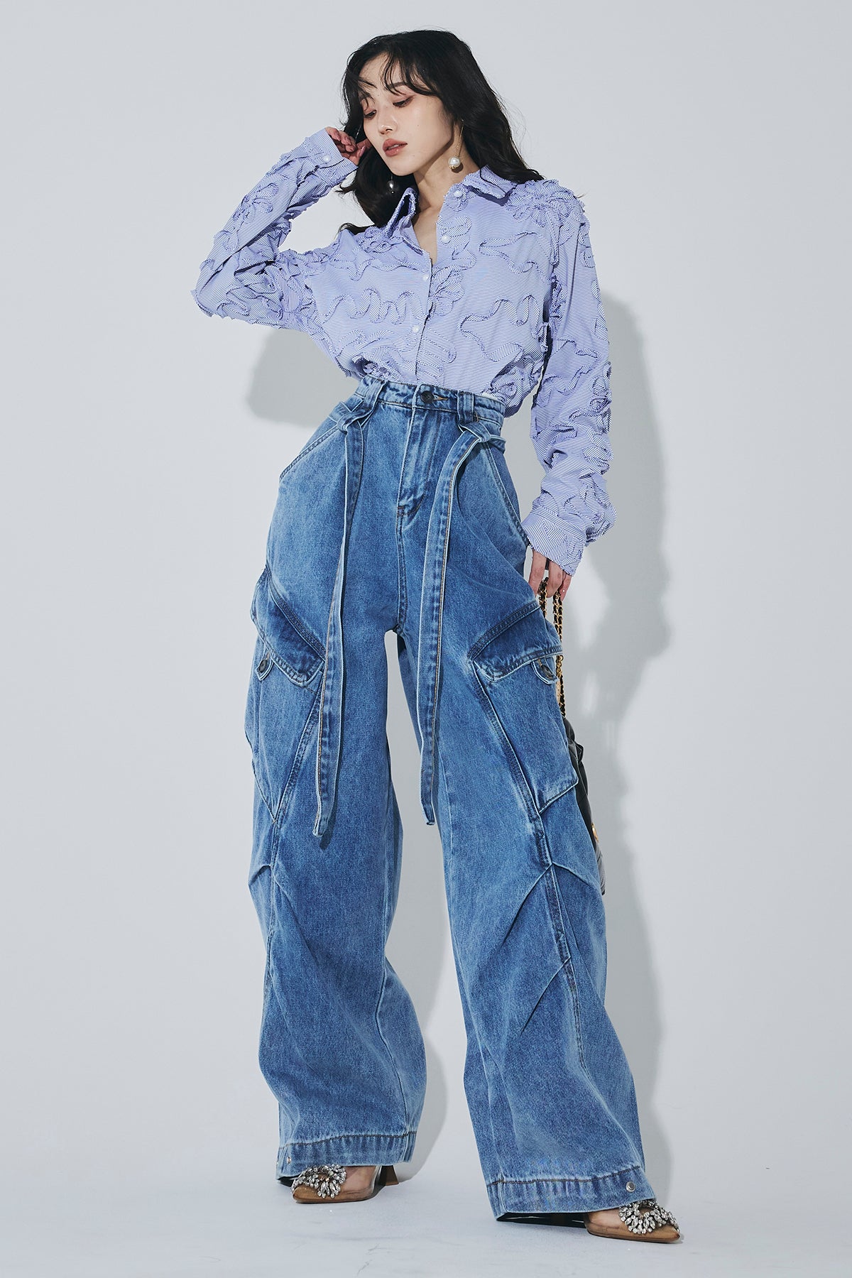 ANDREA&Co. テープジャガードストライプシャツ➕デニム テープジャガードストライプシャツ – ANDREA&Co.