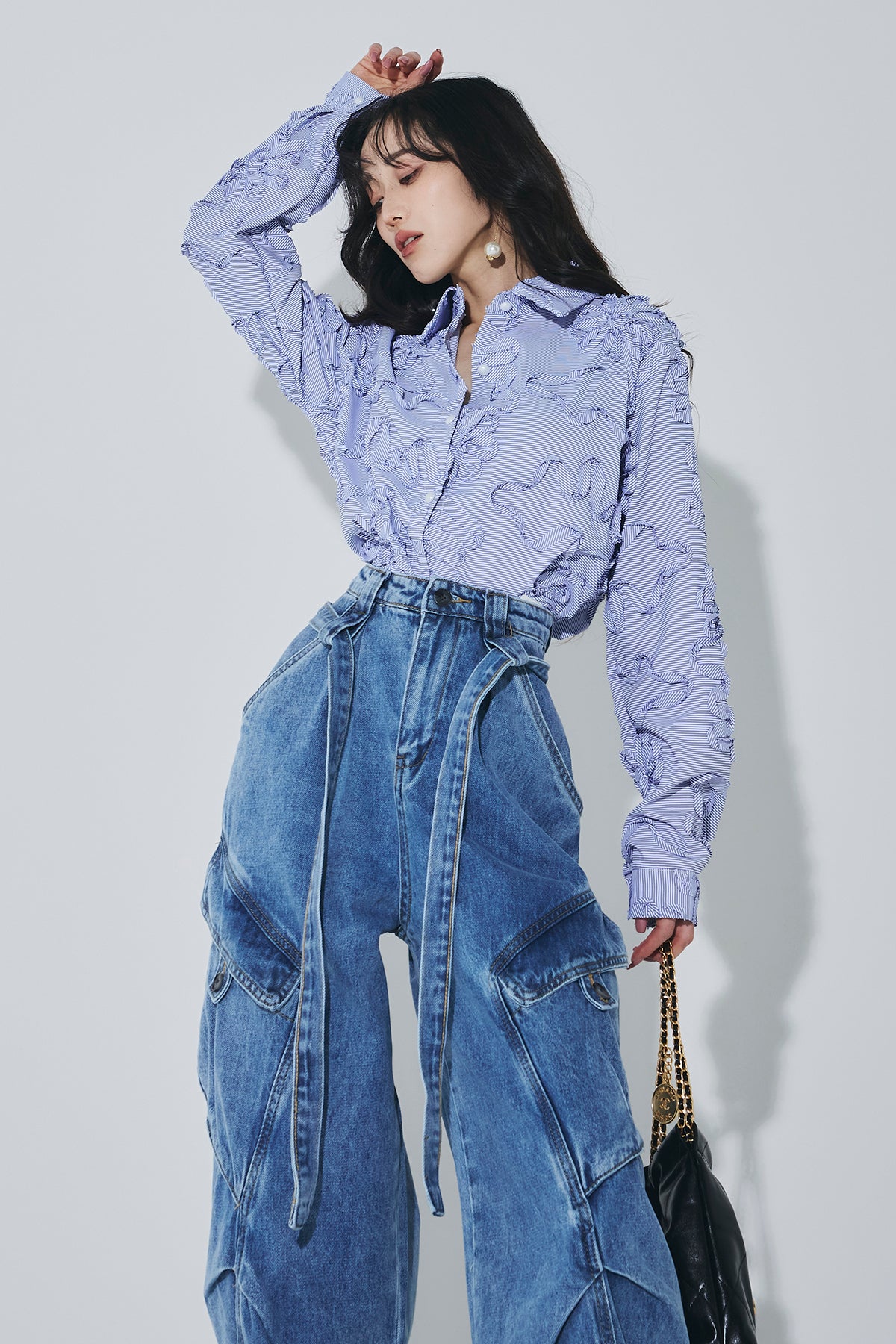 ANDREA&Co. テープジャガードストライプシャツ➕デニム テープジャガードストライプシャツ – ANDREA&Co.