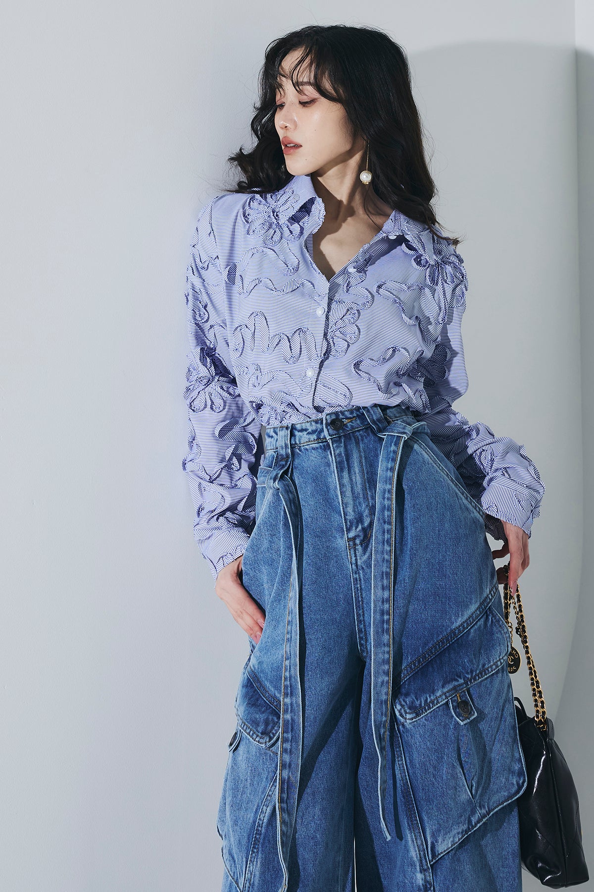 ANDREA&Co. テープジャガードストライプシャツ➕デニム テープジャガードストライプシャツ – ANDREA&Co.