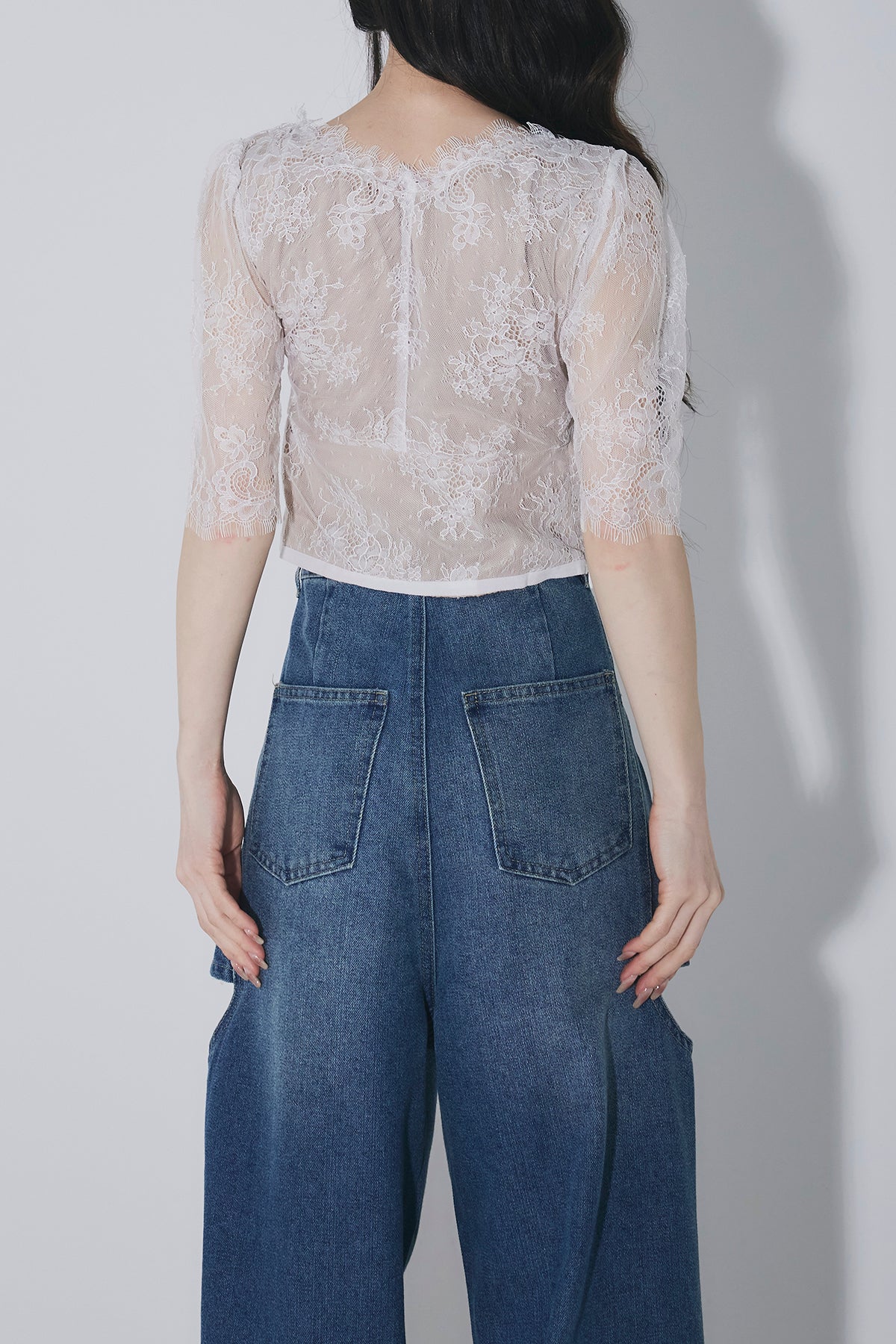 SET】レースハーフスリーブトップ+サイドカットデニムパンツ – ANDREA&Co.