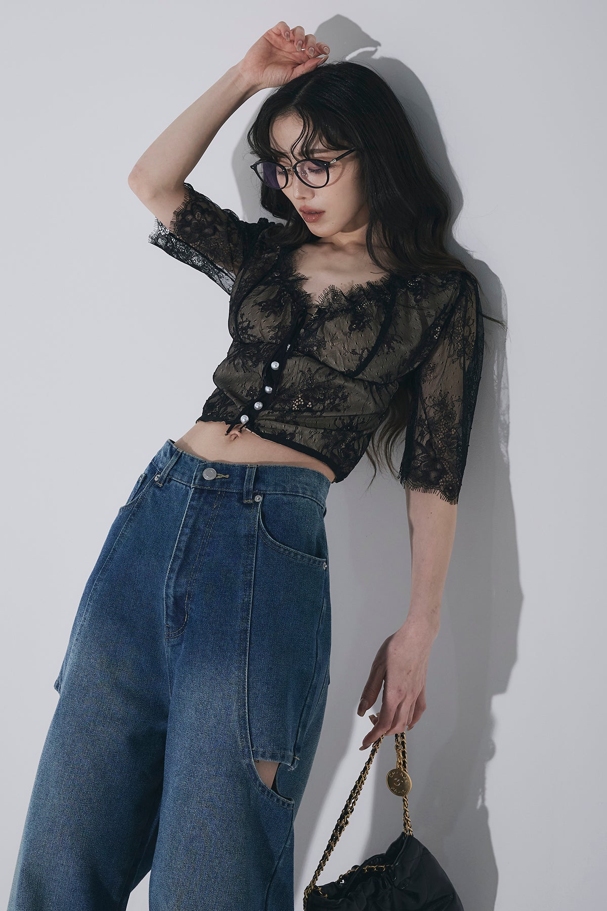 SET】レースハーフスリーブトップ+サイドカットデニムパンツ – ANDREA&Co.