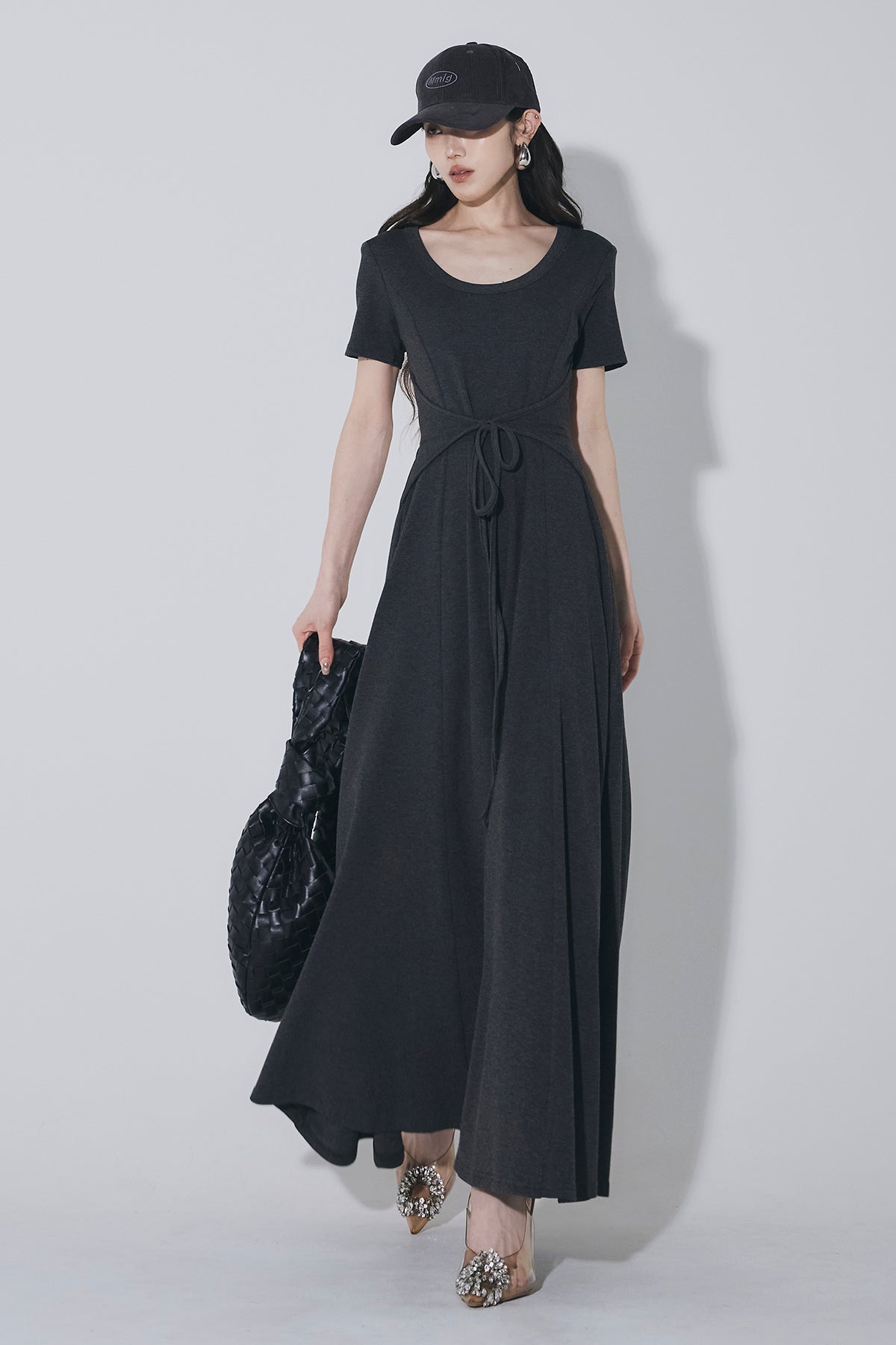 andrea&co バックカットラップワンピース　グレー バックカットラップワンピース – ANDREA&Co.