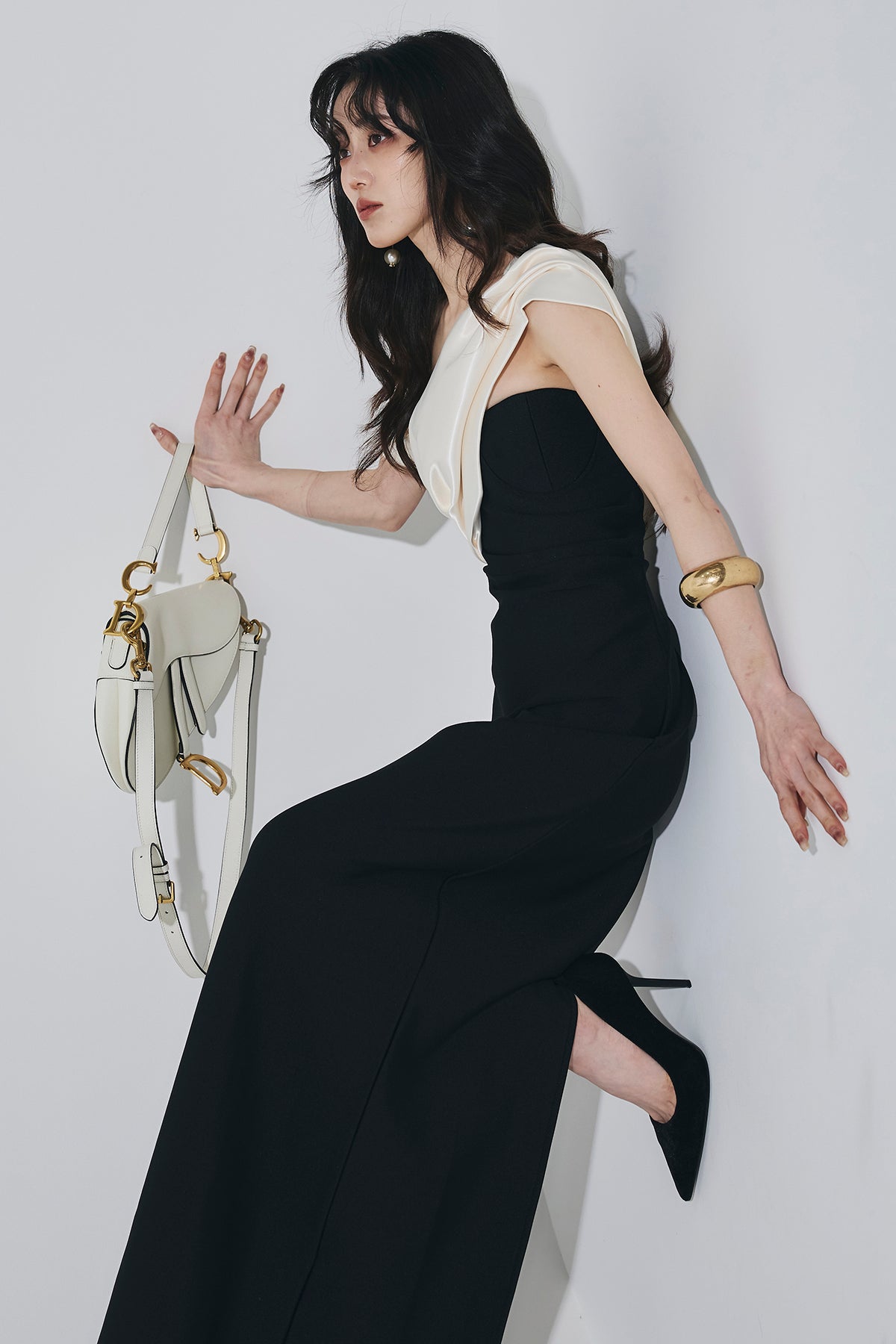 ANDREA&co アシンメトリーショルダー ドレス ブラック アシメショルダードレス – ANDREA&Co.