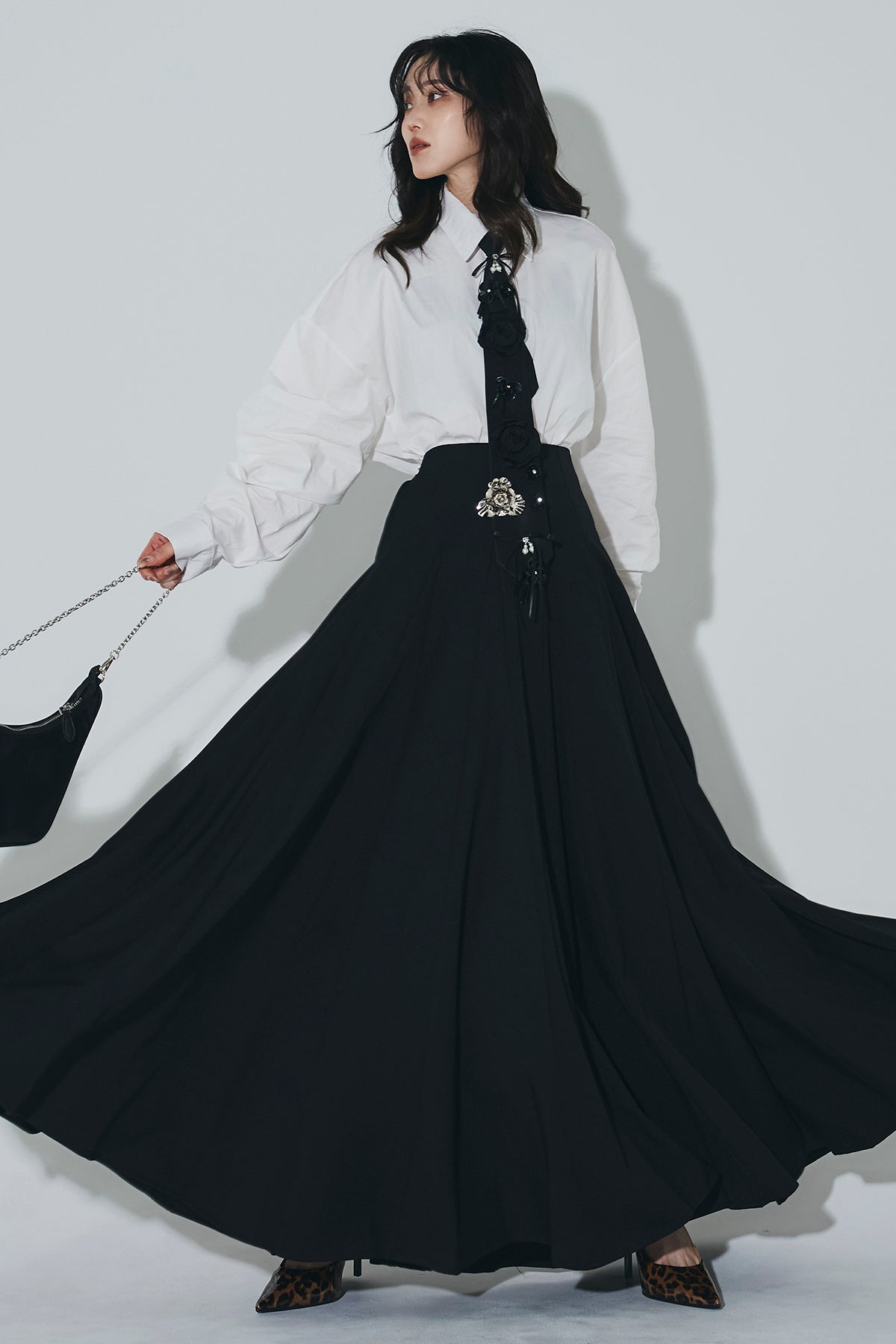 andrea&co ブラック チュール フレアスカート ANDREA&Co. AUBREY ボリュームフリルチュールスカート ブラック 【公式