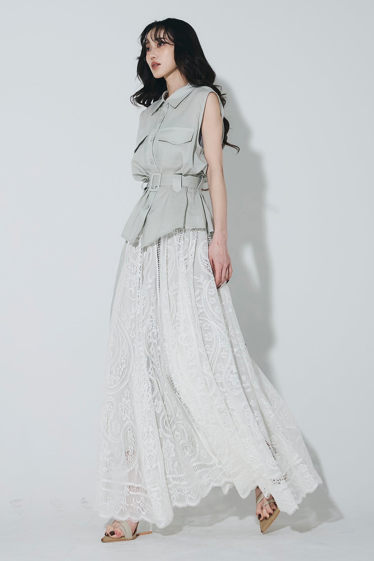 【ANDREA&Co.】ベルテッドレーススカートセットアップ ベルテッドレーススカートセットアップ – ANDREA&Co.